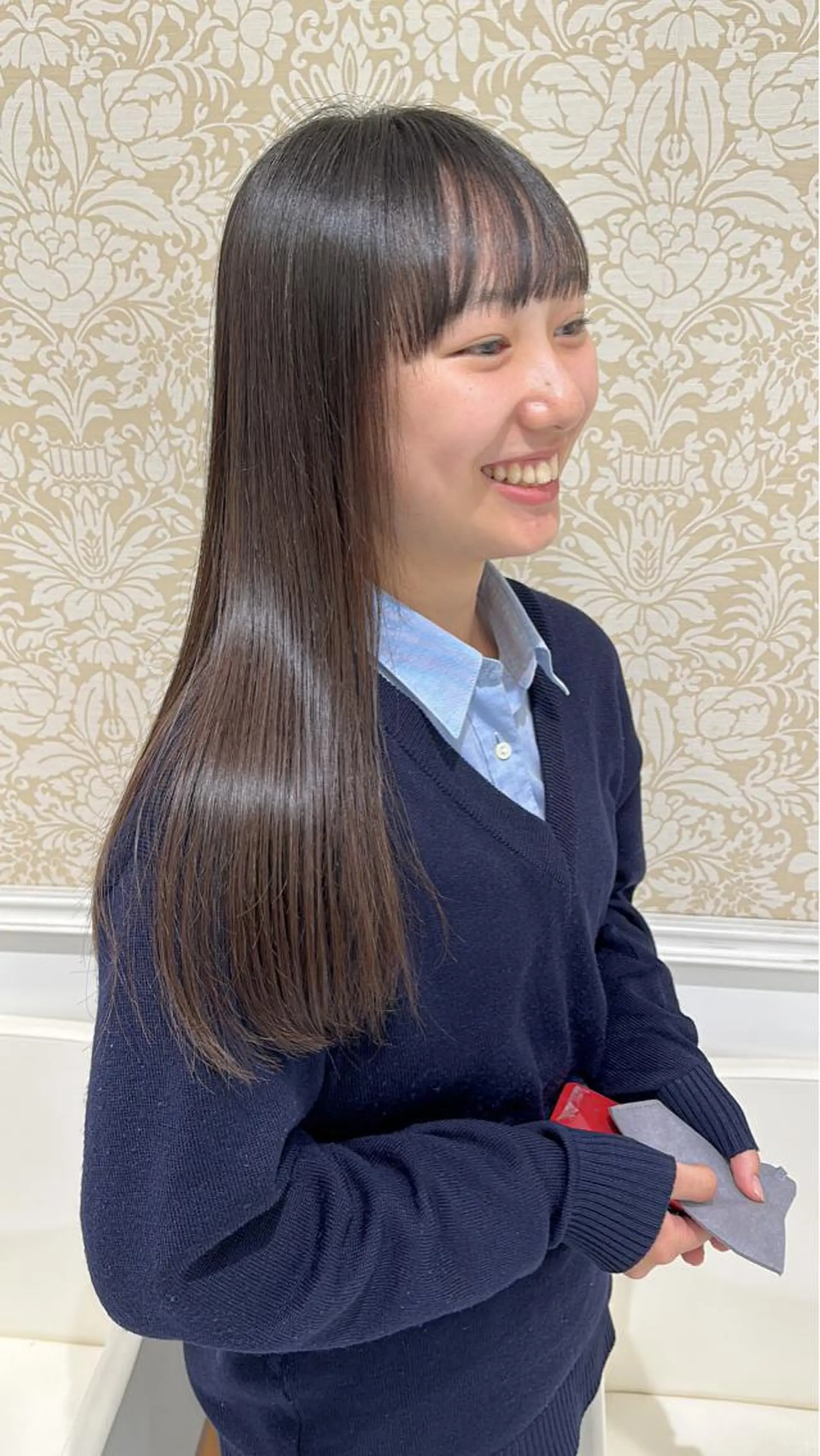 ロング パーマ 縮毛矯正 髪質改善カラー💎 オオネヨシナリのヘアスタイル