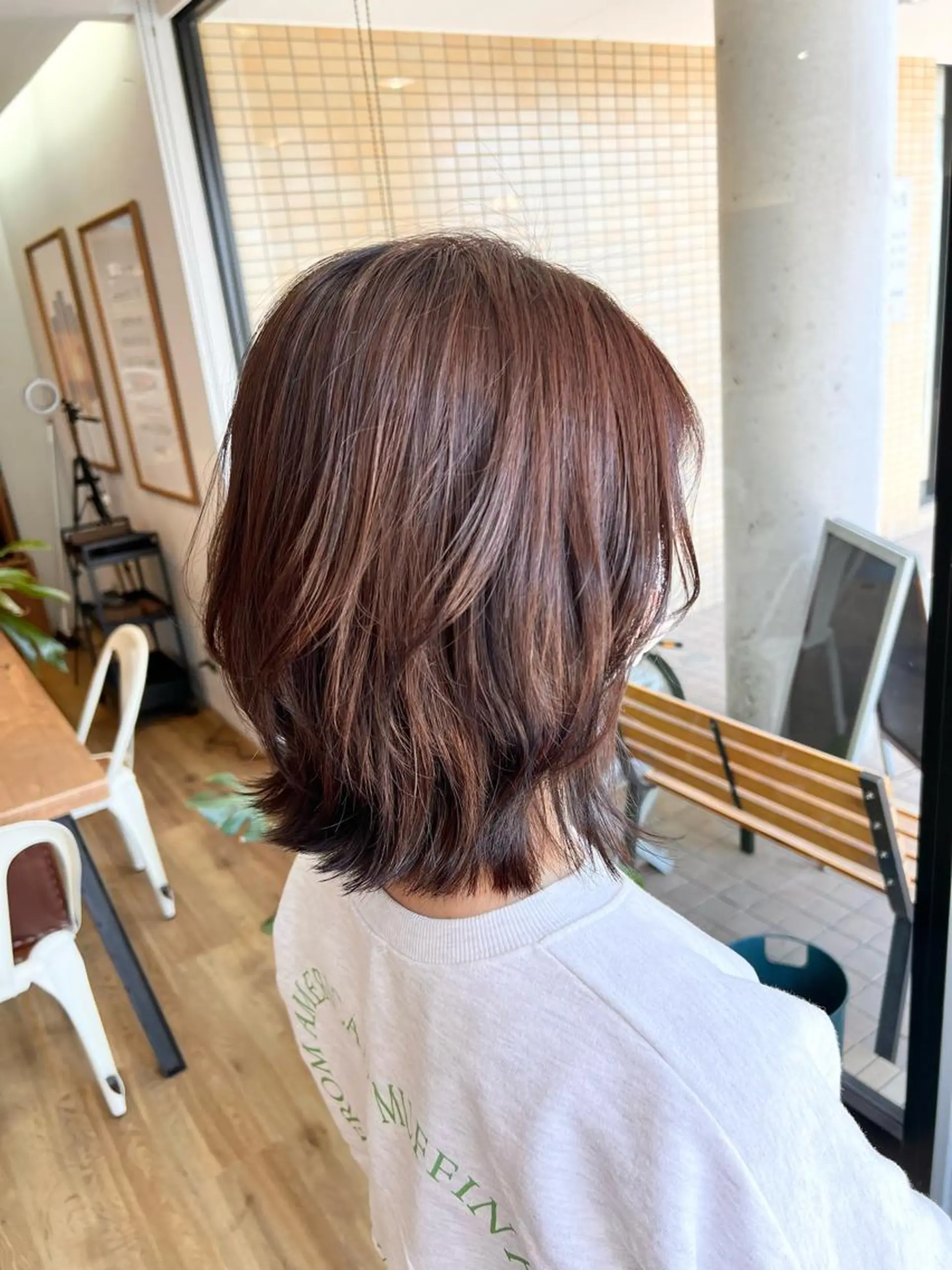 ミディアム ヘアカラー トリートメント 堀 望美のヘアスタイル