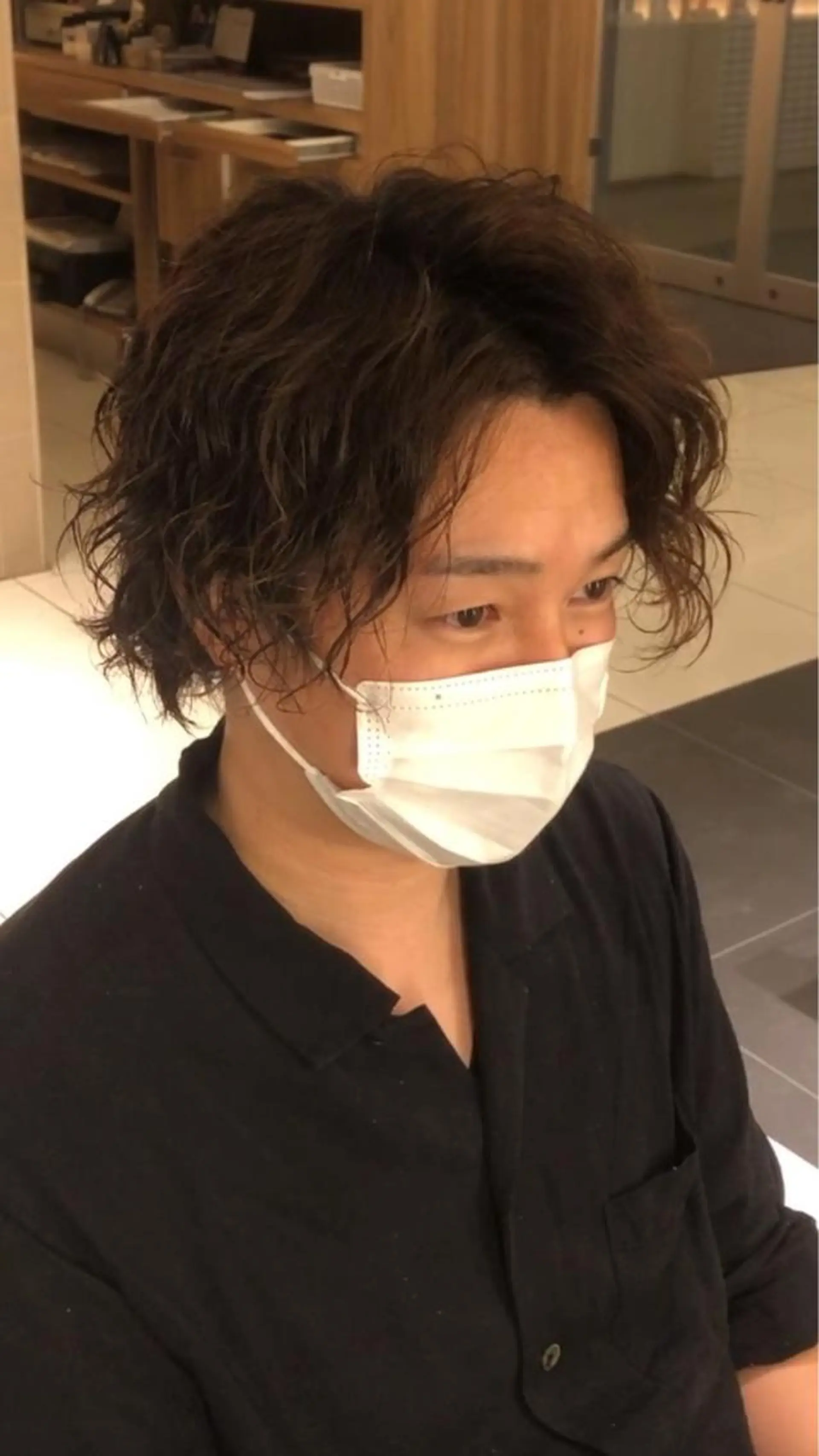 ショート パーマ 波巻きスパイラル 河原崎　基のヘアスタイル