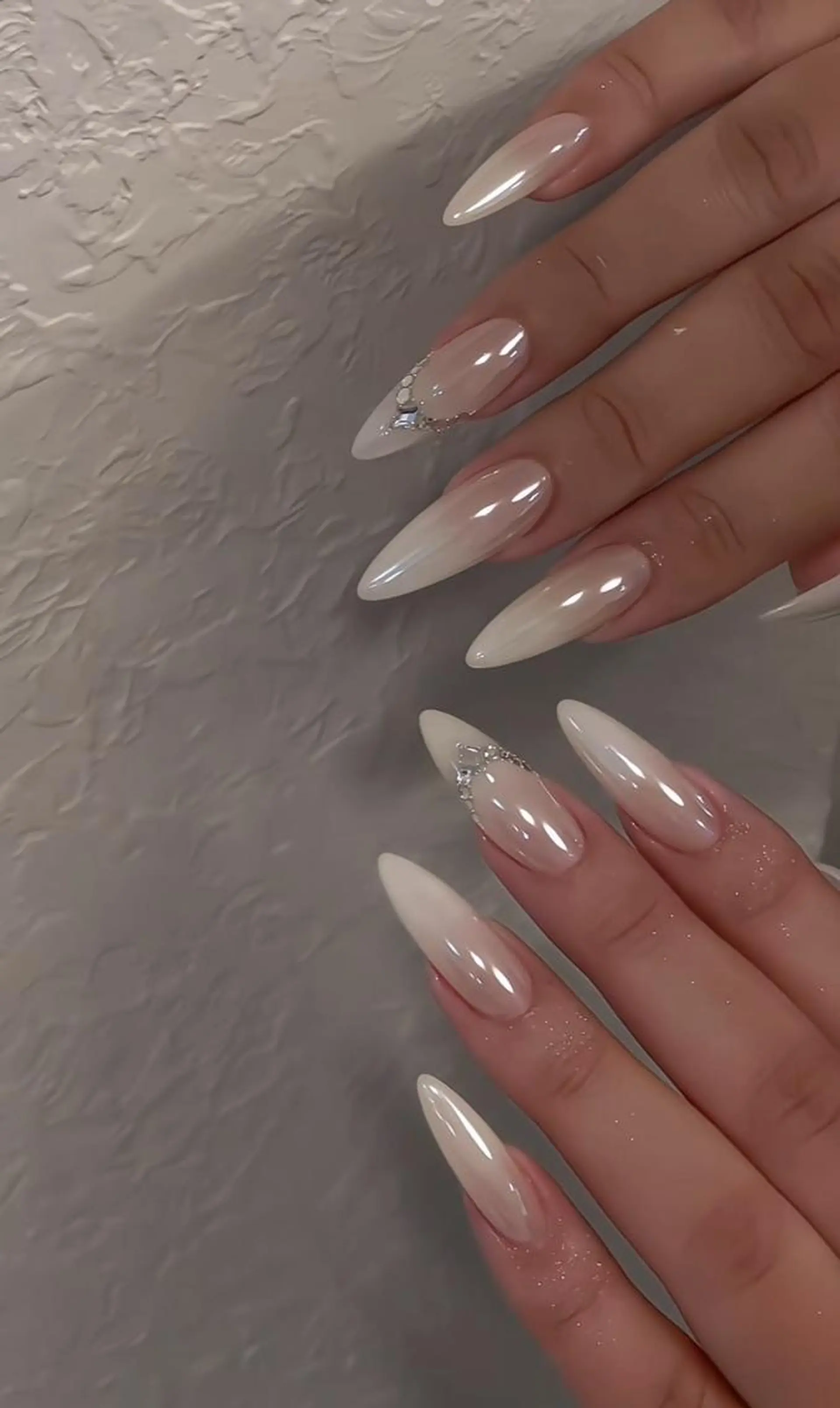 ネイル 長さ出し グラデーション 卒業式 キラキラネイル マグネットネイル YUNA Belle Nail 池袋のネイルデザイン