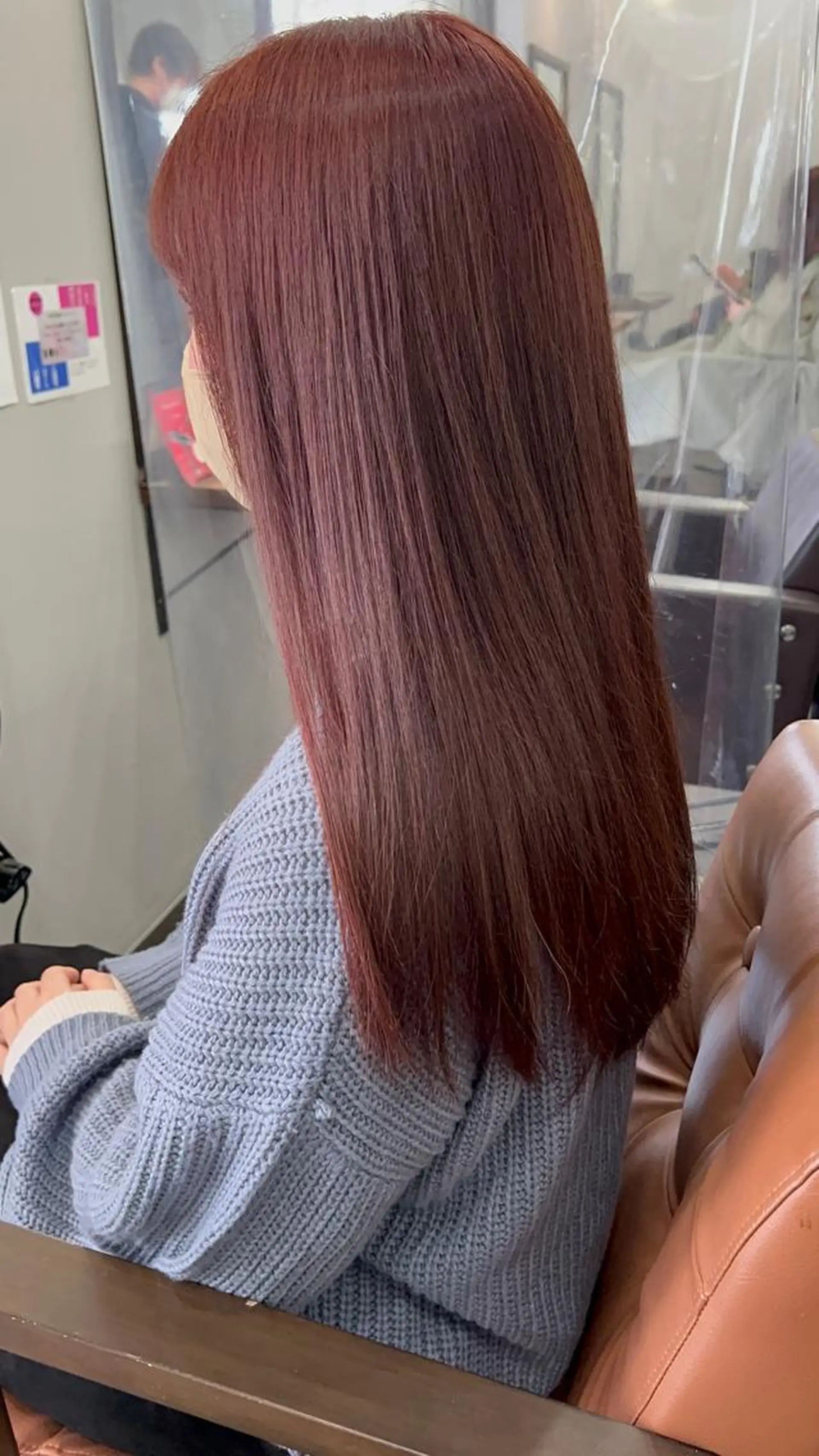 セミロング ピンクブラウン 名駅/艶韓国風ヘア miyabiのヘアスタイル