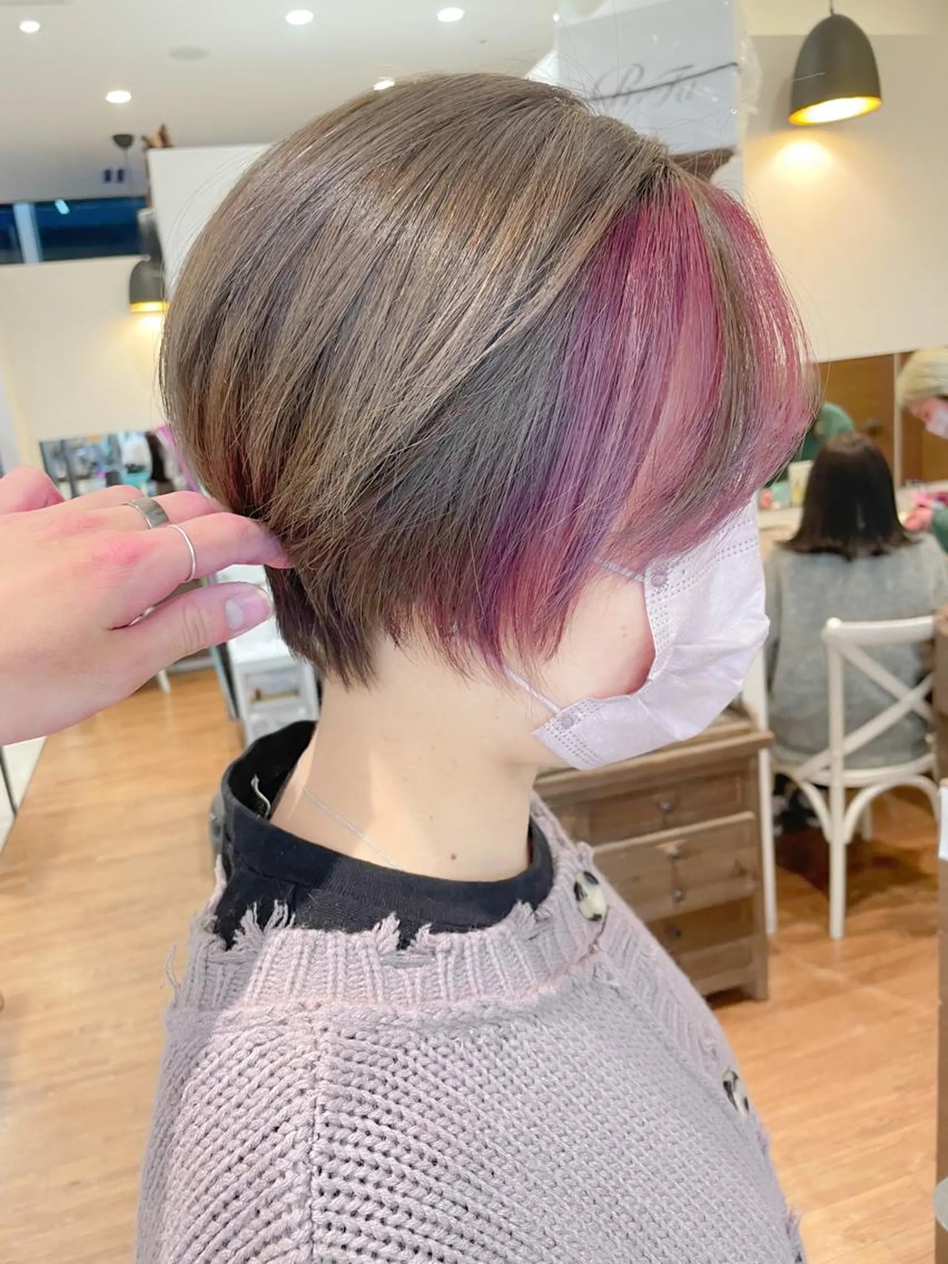 ショート カラー ラベンダーカラー ピンクカラー ピンクラベンダー ヘアカラー 髪質改善/ブリーチ 田代 龍我のヘアスタイル