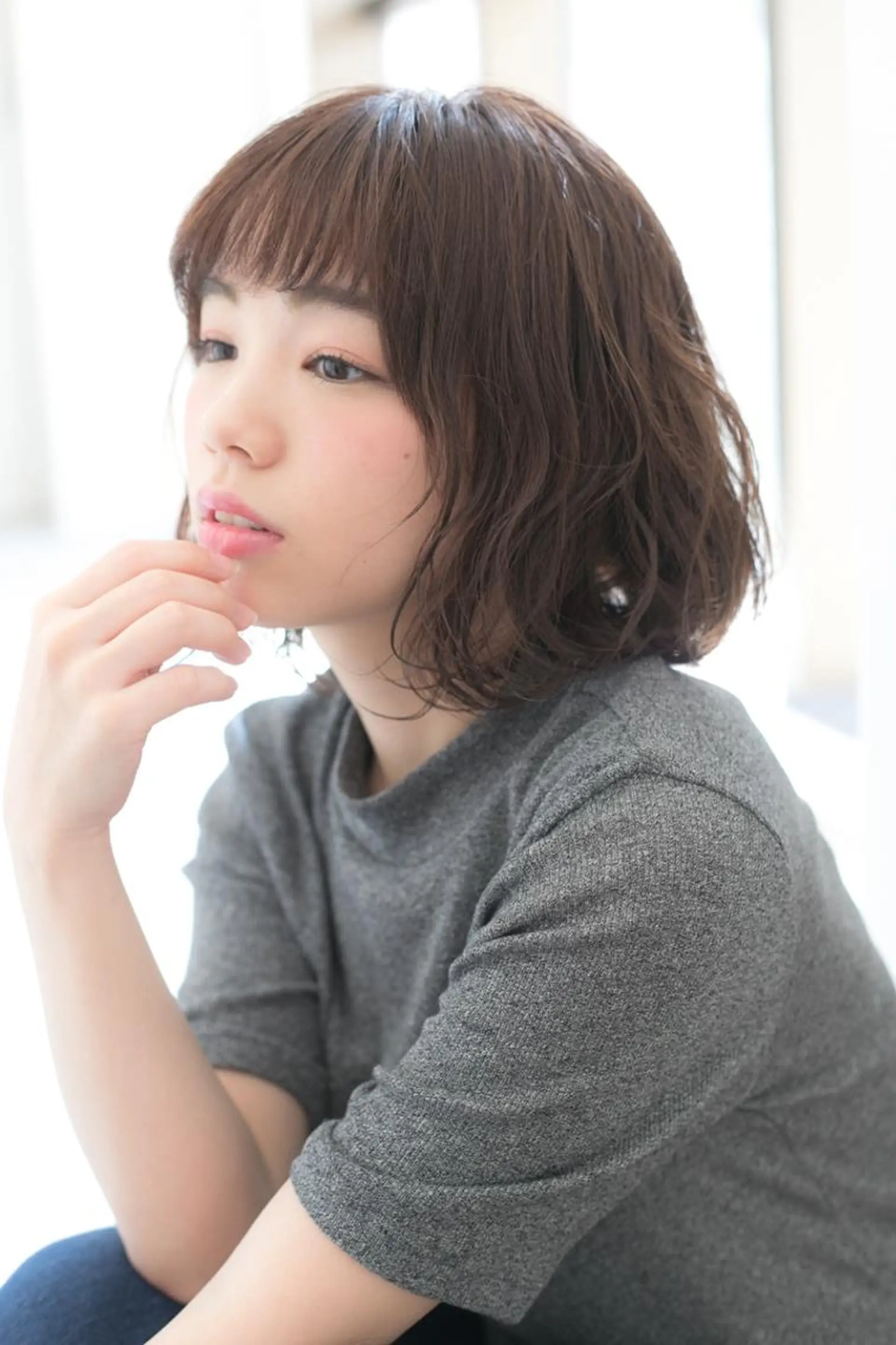 ミディアム カラー パーマ 羽田 ひろむのヘアスタイル