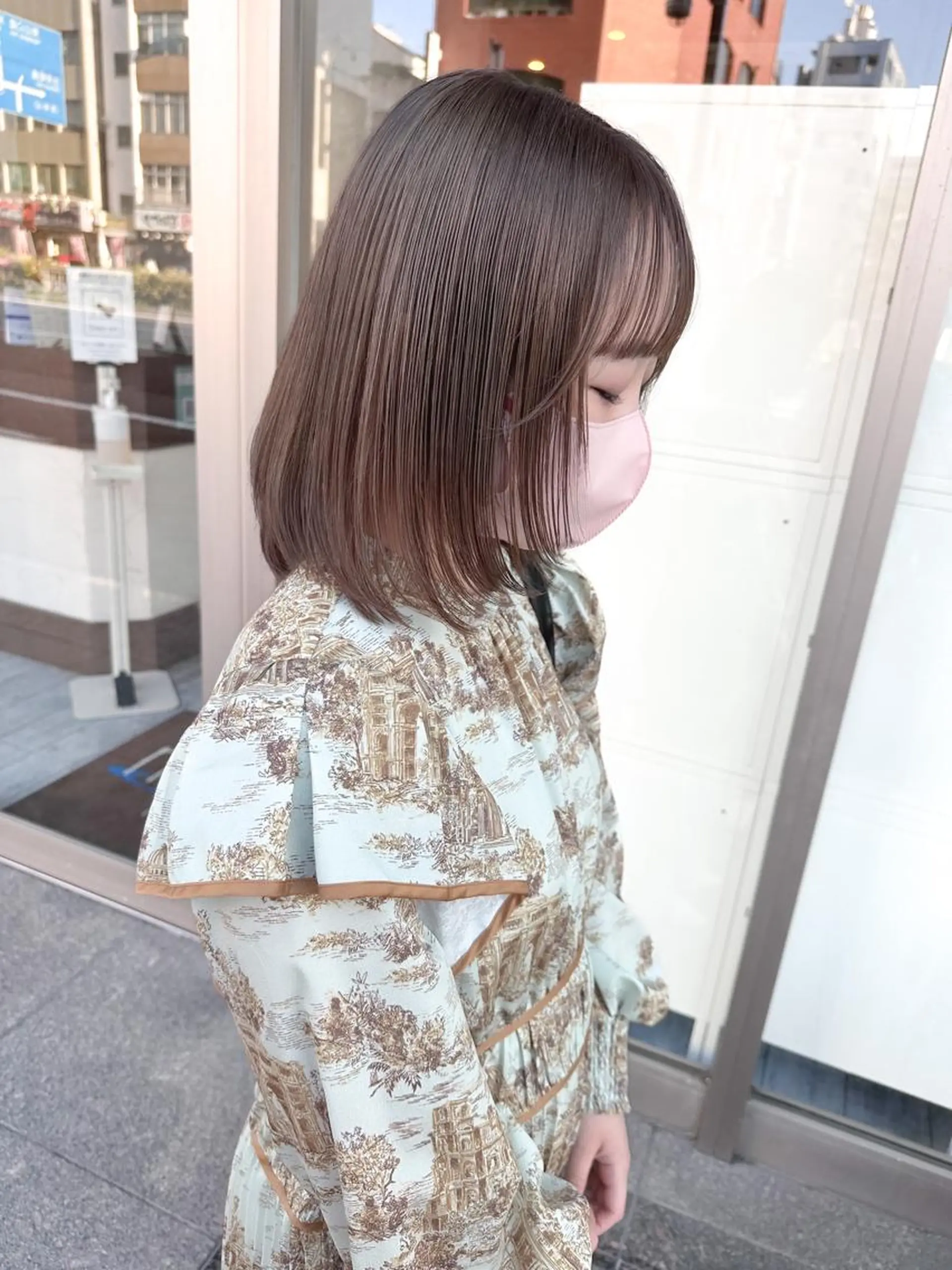 ミディアム カラー ベージュカラー ブリーチ レイヤー/高橋 みく /池下/千種のヘアスタイル