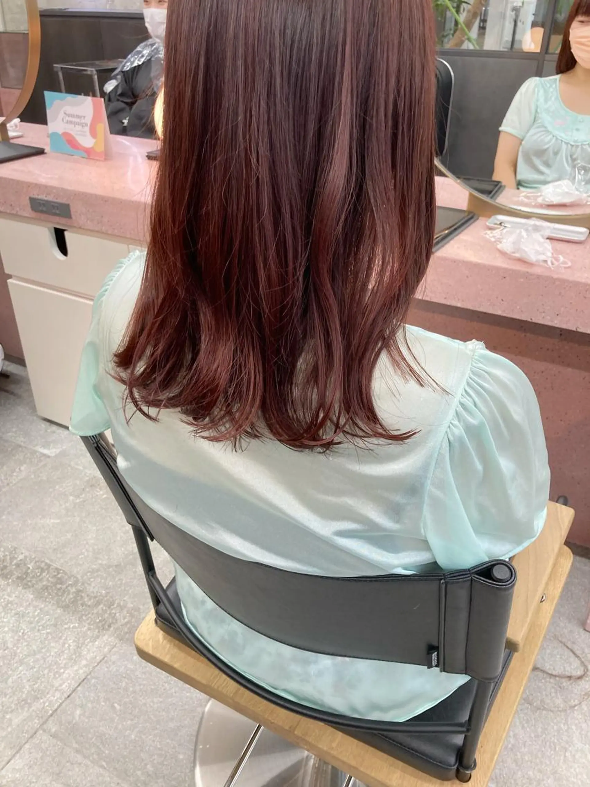 ミディアム カラー ベージュカラー ピンクカラー ピンクベージュ カット 縮毛矯正 小木曽智美 /ボブ/ショートのヘアスタイル