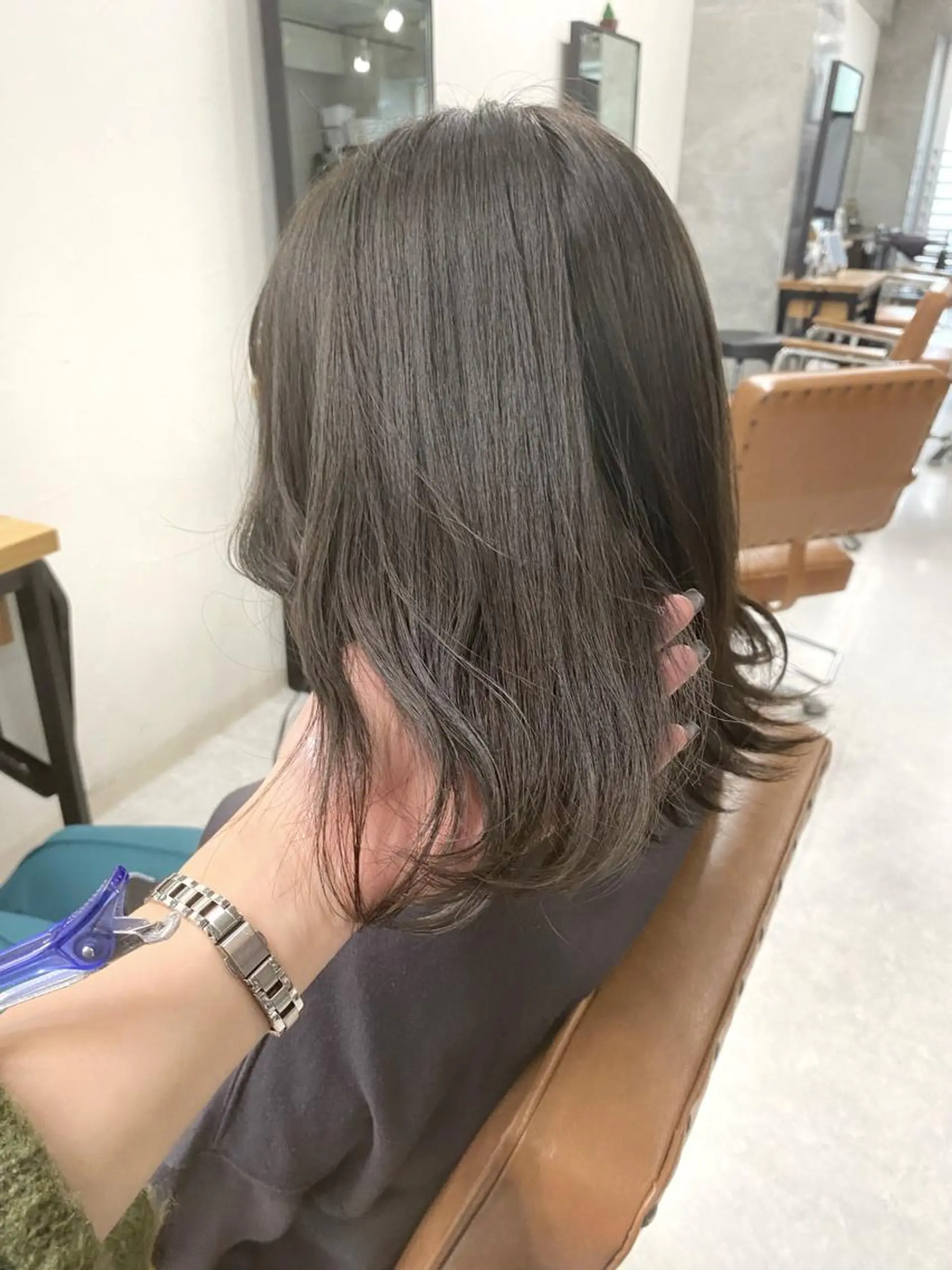 ミディアム カラー ヘアアレンジ 🌷FUKA🌷 まろやかハイトーンのヘアスタイル