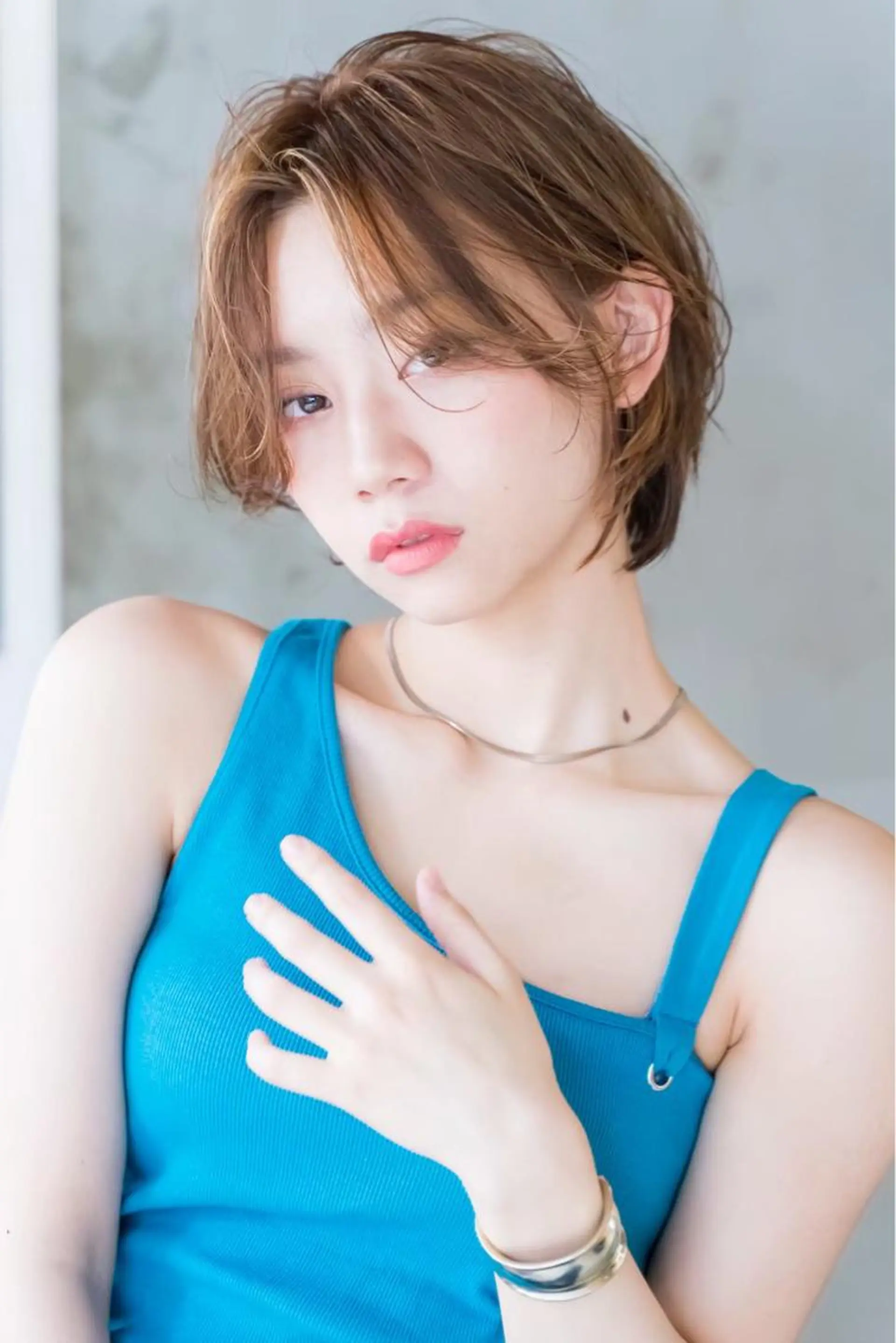 ミディアム カラー パーマ 新宿/韓国ヘア/ 髪質改善ストレートのヘアスタイル