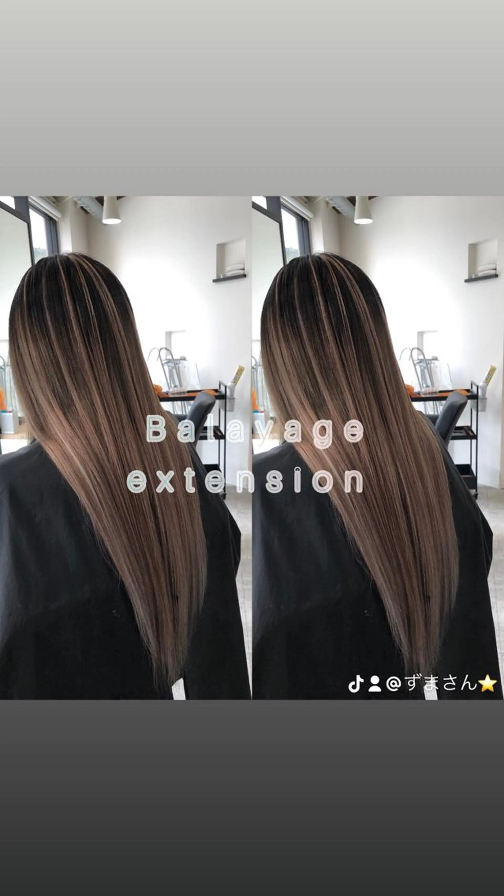 ロング カラー シールエクステ バレイヤージュ ブリーチ ブルーカラー ブラウンカラー カット ヘアカラー トリートメント レイヤー/エクステ alpha下妻のヘアスタイル