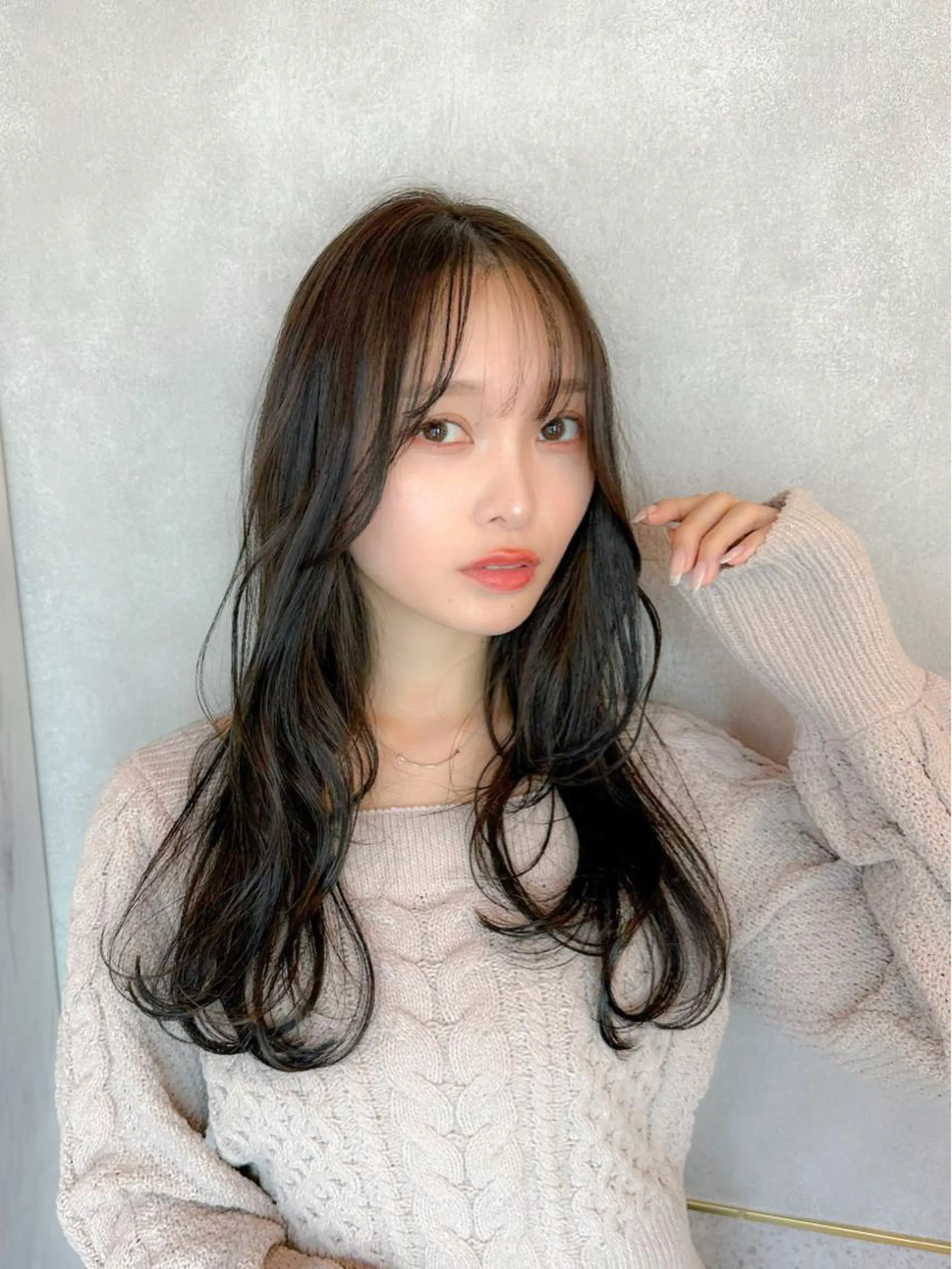 セミロング カラー シールエクステ セミロングパーマ ブリーチ ケアブリーチ ダブルカラー カット ヘアカラー トリートメント 新宿/韓国風レイヤー 髪質改善/渋谷直樹のヘアスタイル