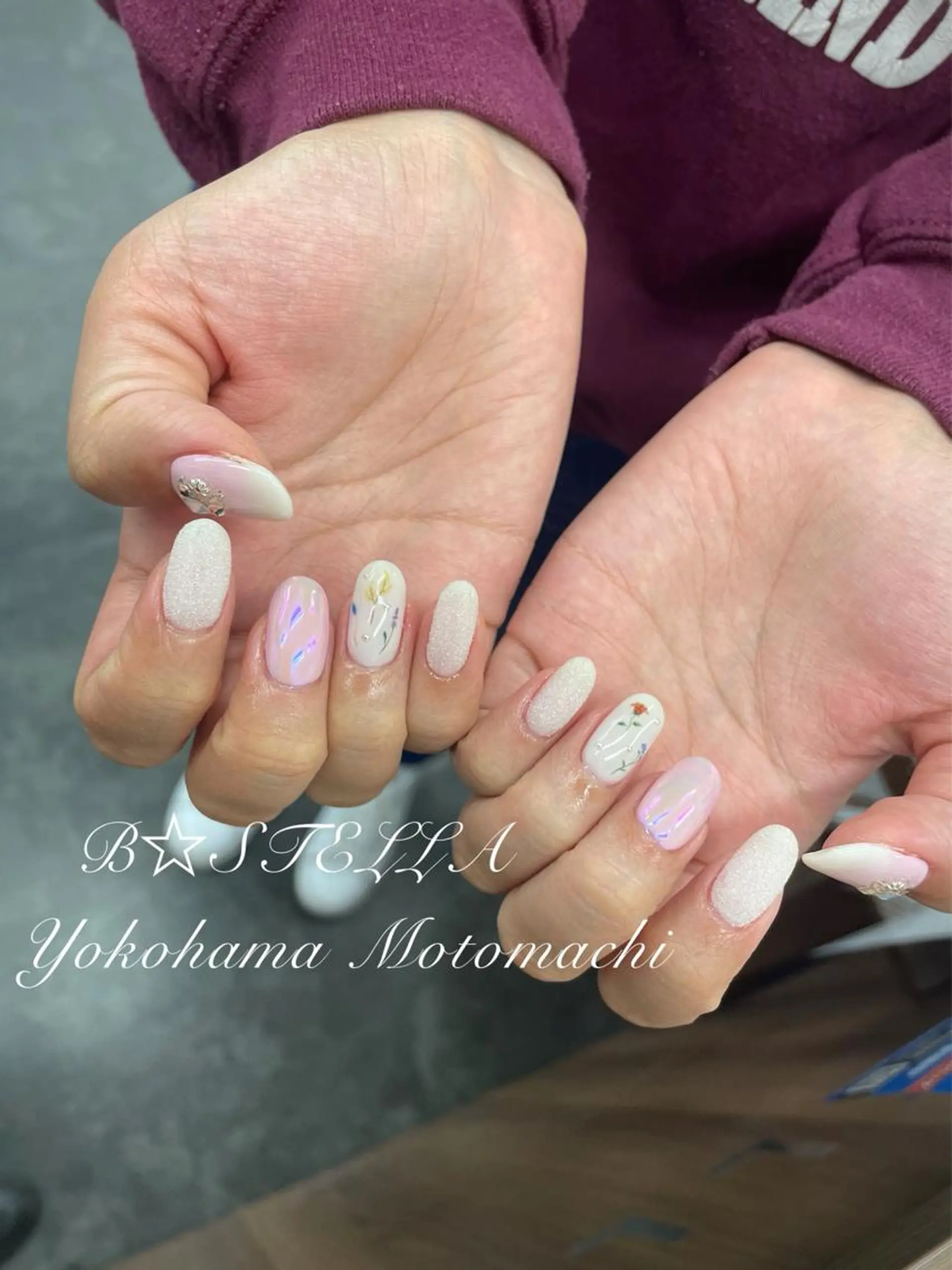 ネイル アートネイル 長さ出し フットネイル フレンチネイル ジェルネイル ハンドネイル B☆STELLA SATOのネイルデザイン