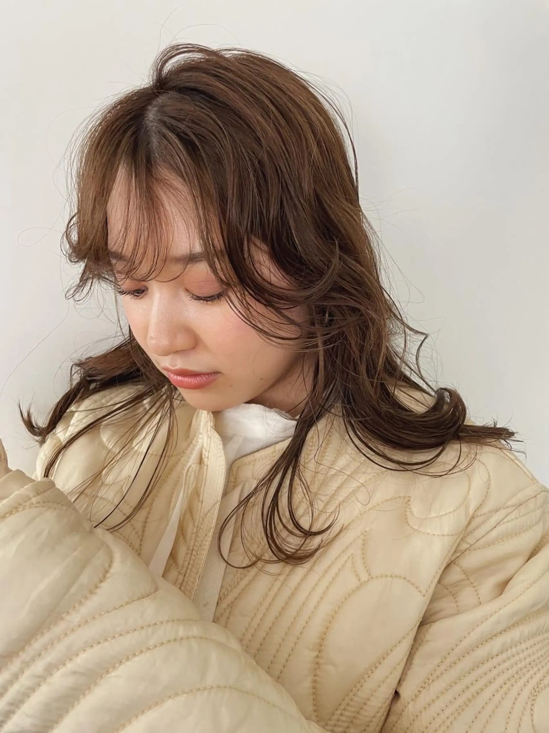 ミディアム カラー カット ヘアカラー 佐伯 和佳のヘアスタイル