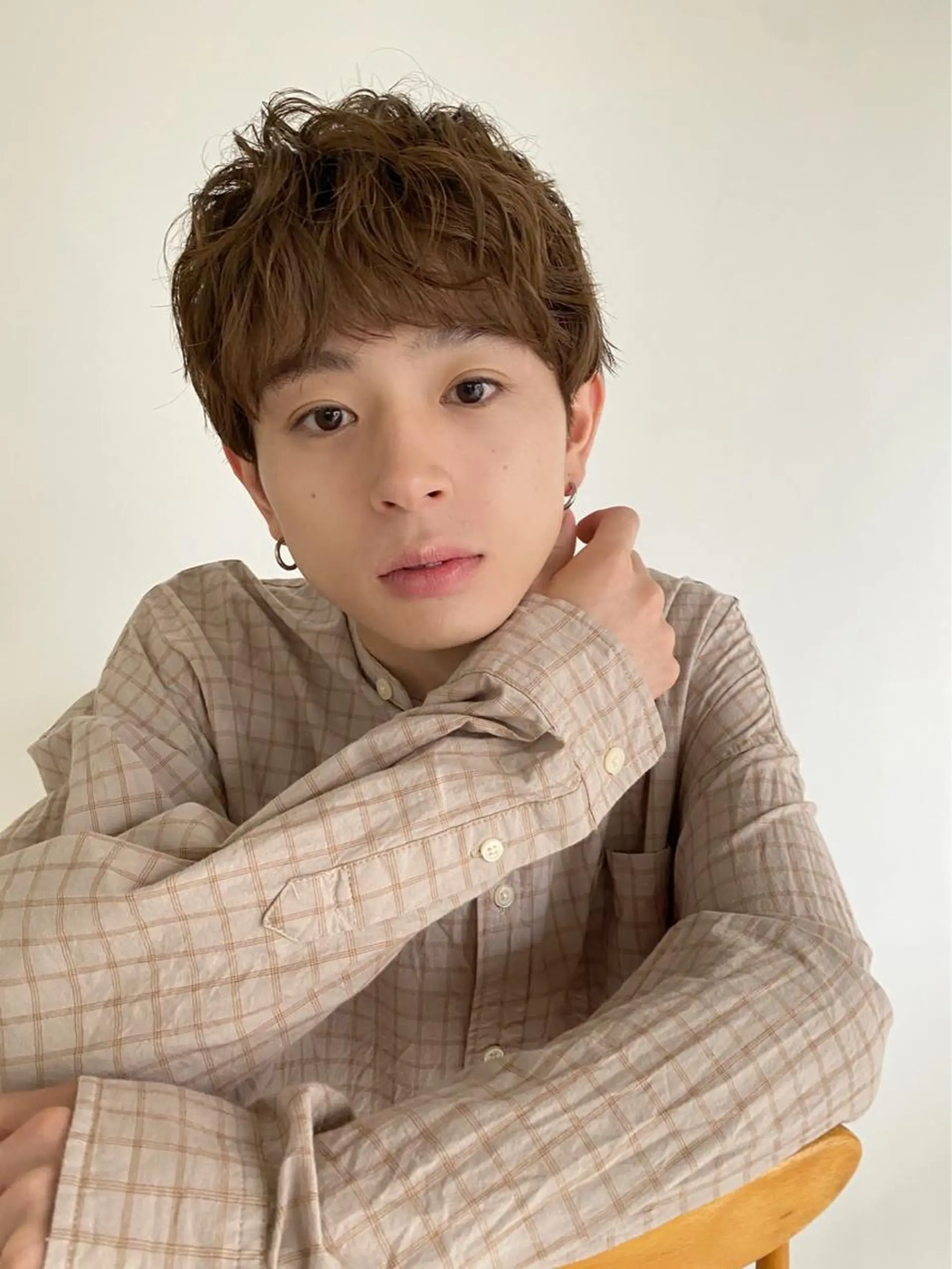 ショート パーマ メンズ カット パーマ お洒落ベージュ🤎 代官山shibukiのヘアスタイル