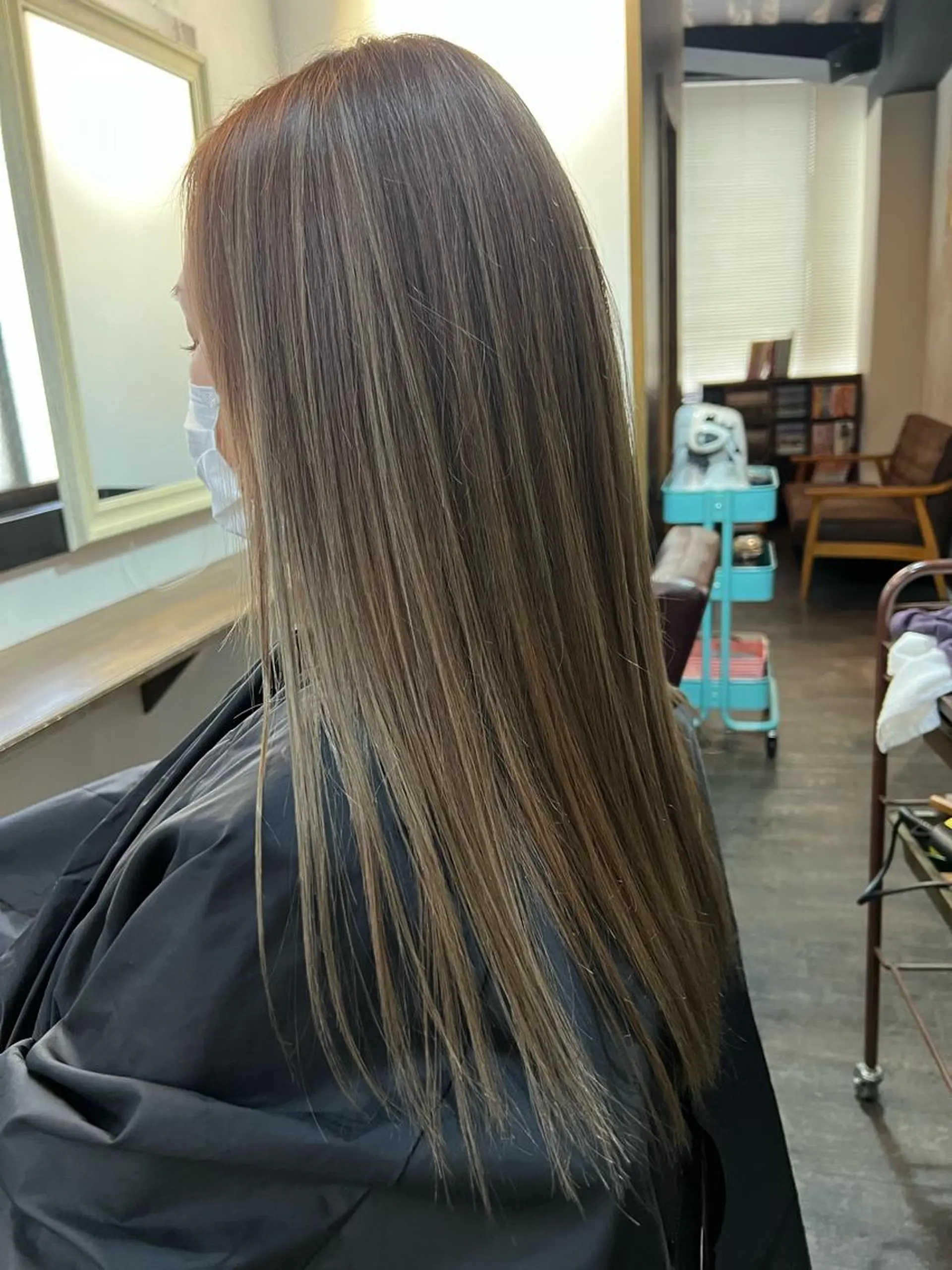 ロング カラー 前髪カット無料🎉 髪質改善✨影山湧市のヘアスタイル