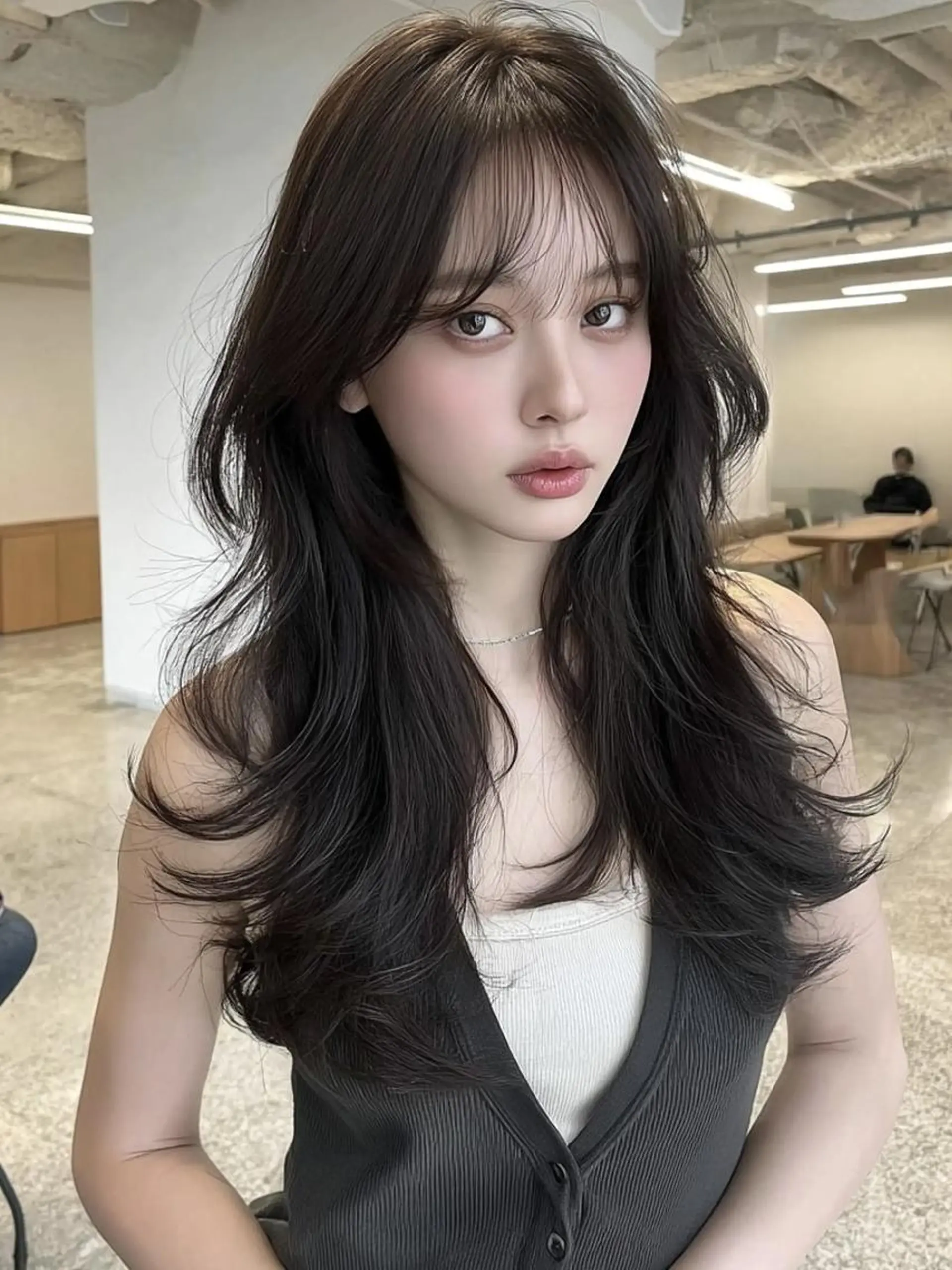 セミロング 髪質改善 縮毛矯正 トリートメント 酸熱トリートメント カット ヘアカラー 髪質改善/艶カラー /透明感/石田桃子のヘアスタイル