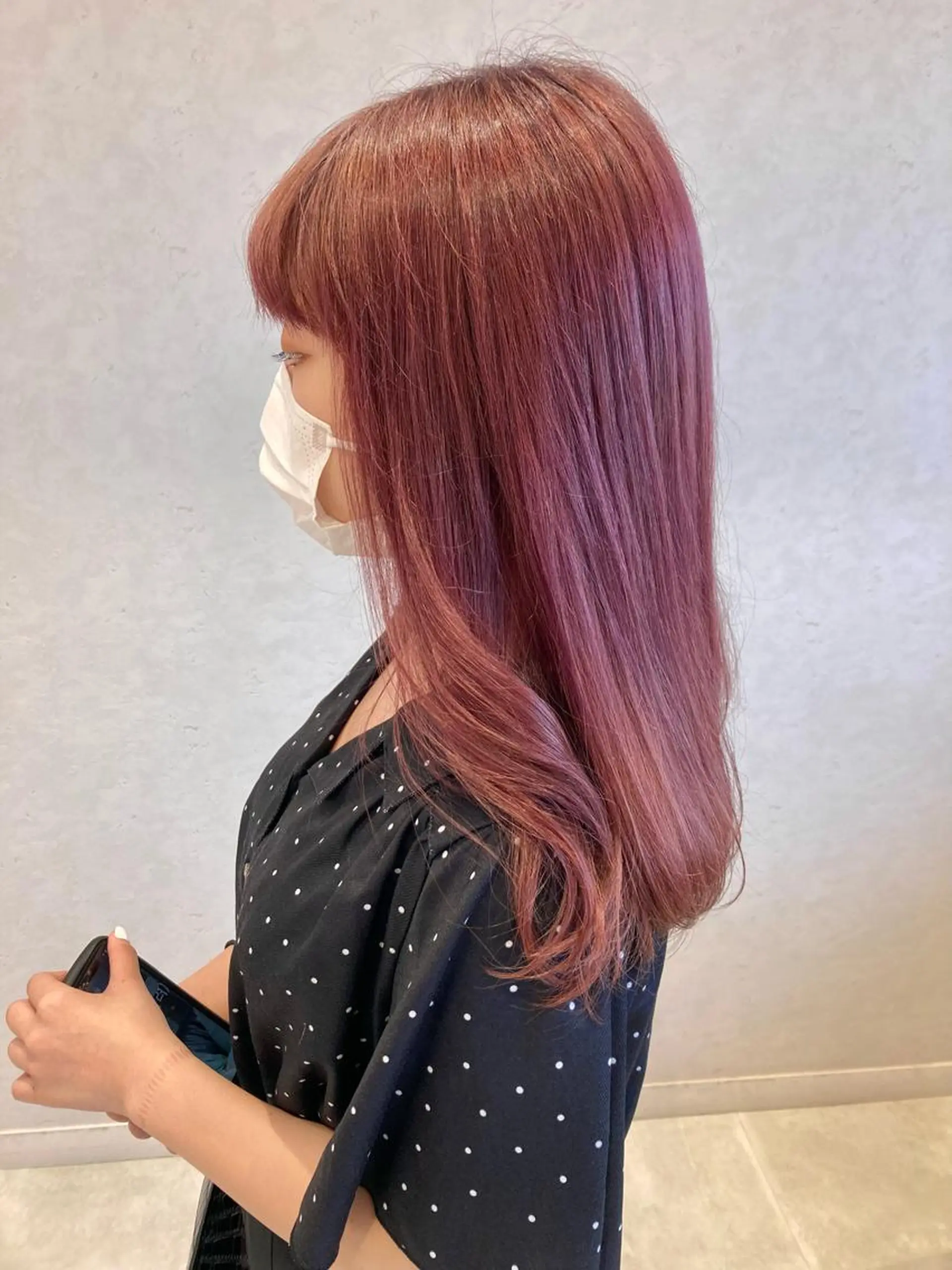 セミロング カラー ピンクカラー ローズカラー nono/パーマ /顔まわりカット🐈のヘアスタイル