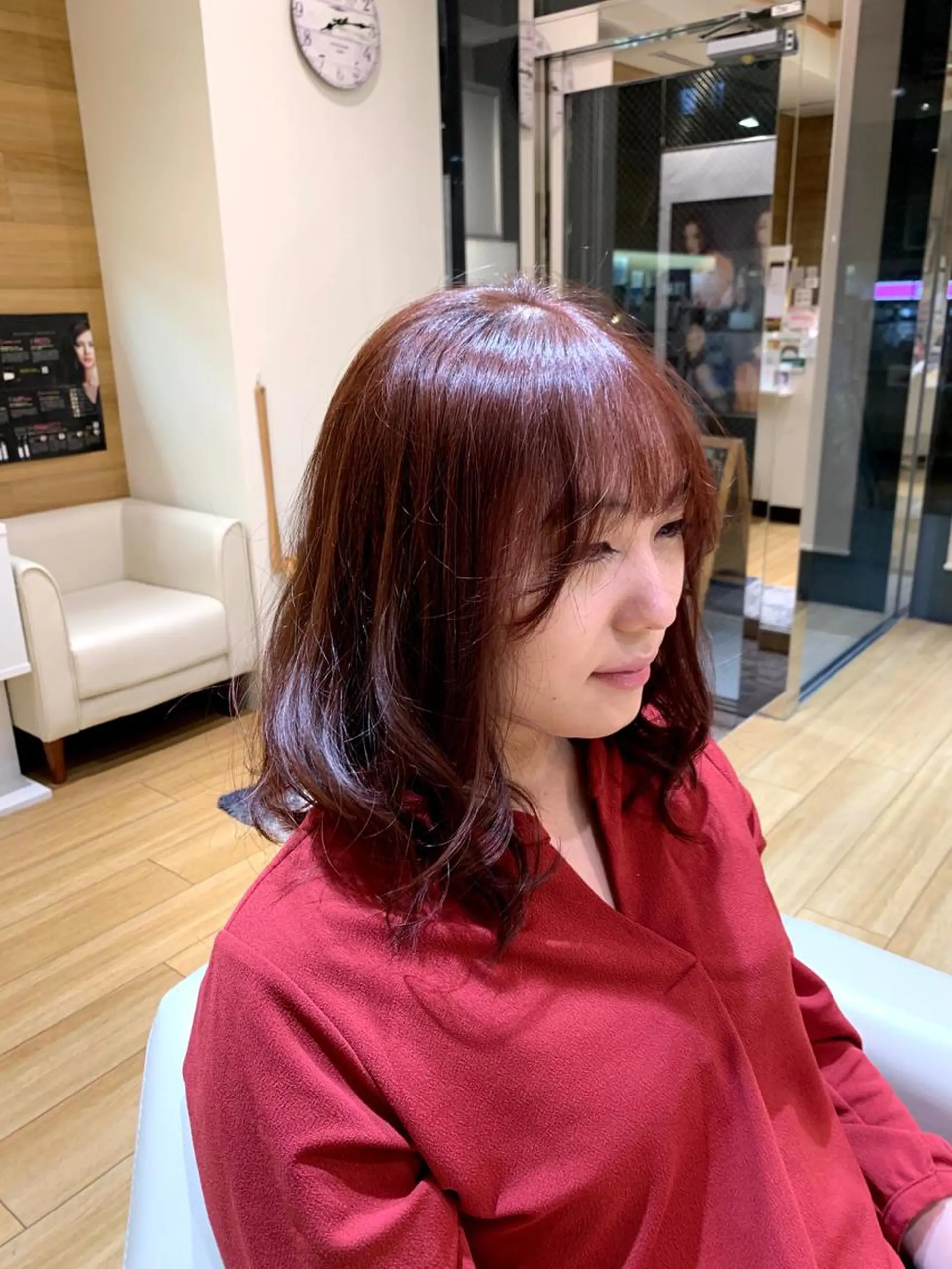 ミディアム カラー ブリーチ ブリーチなしカラー ピンクカラー 全国1位🥇世界5位 小野田　礼花のヘアスタイル