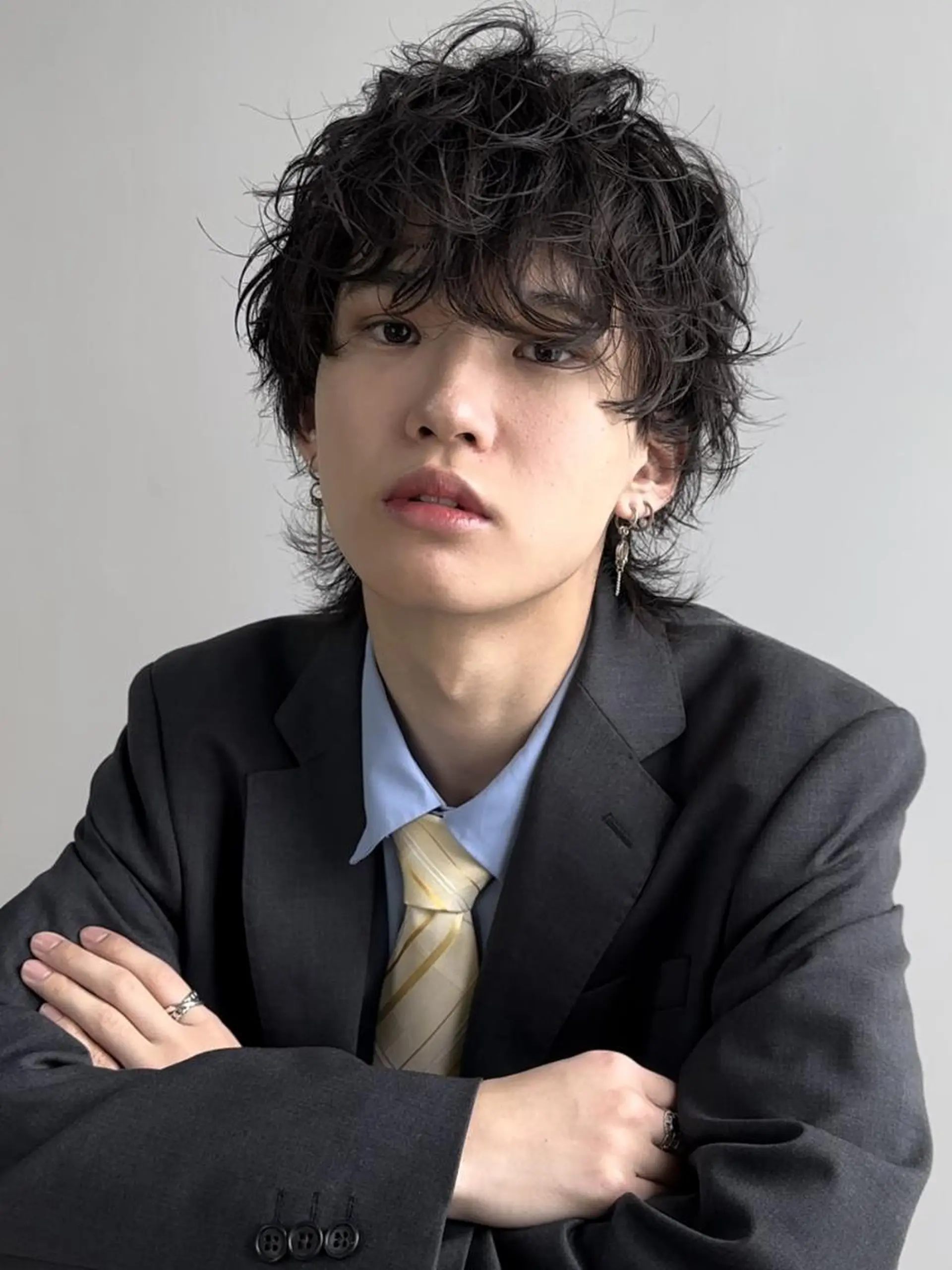 パーマ メンズ レイヤーカット/ 髪質改善/透カラーのヘアスタイル