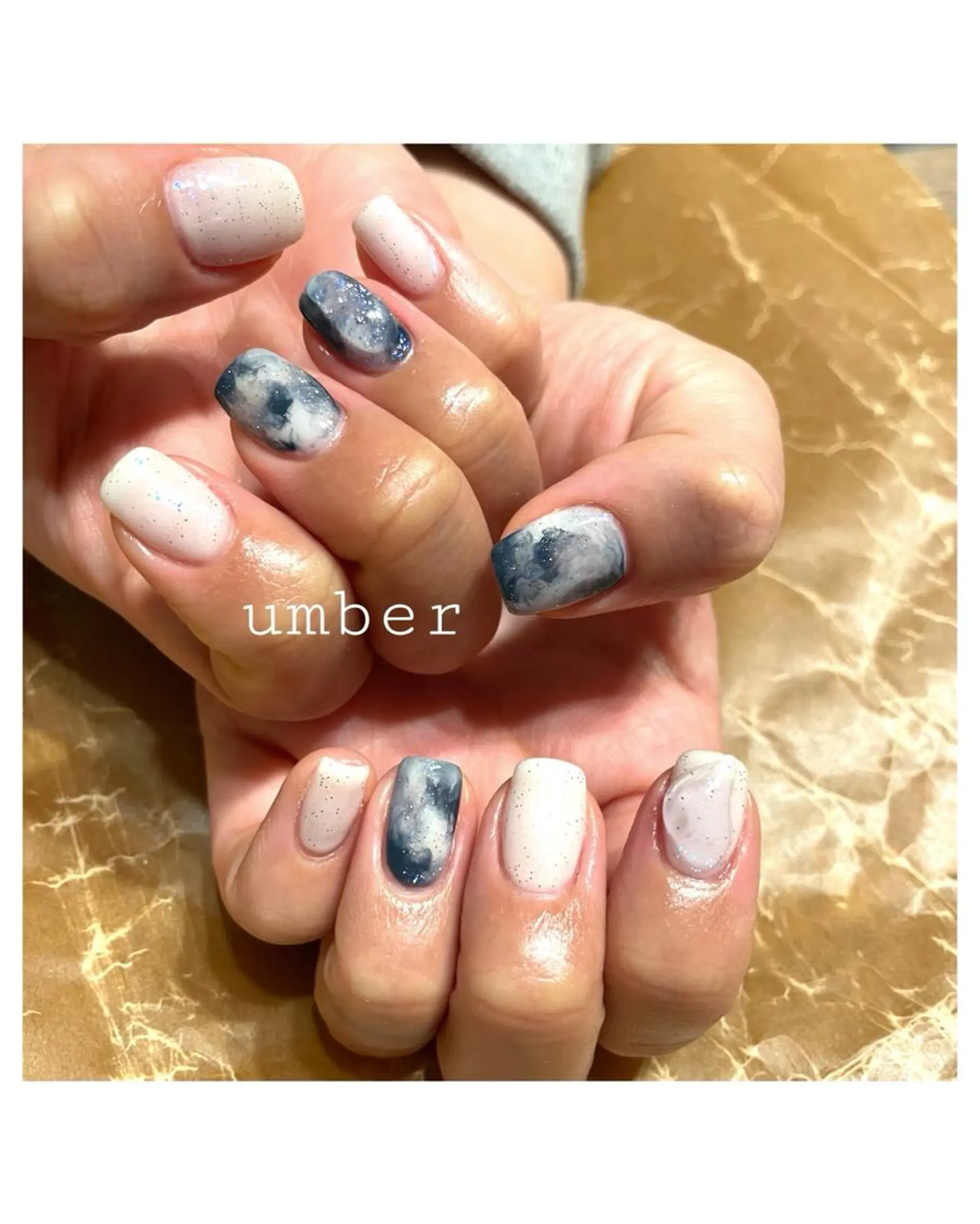 ネイル クリアネイル フラッシュネイル フットネイル フレンチネイル キラキラネイル ハンドネイル umber 三茶1分のネイルデザイン