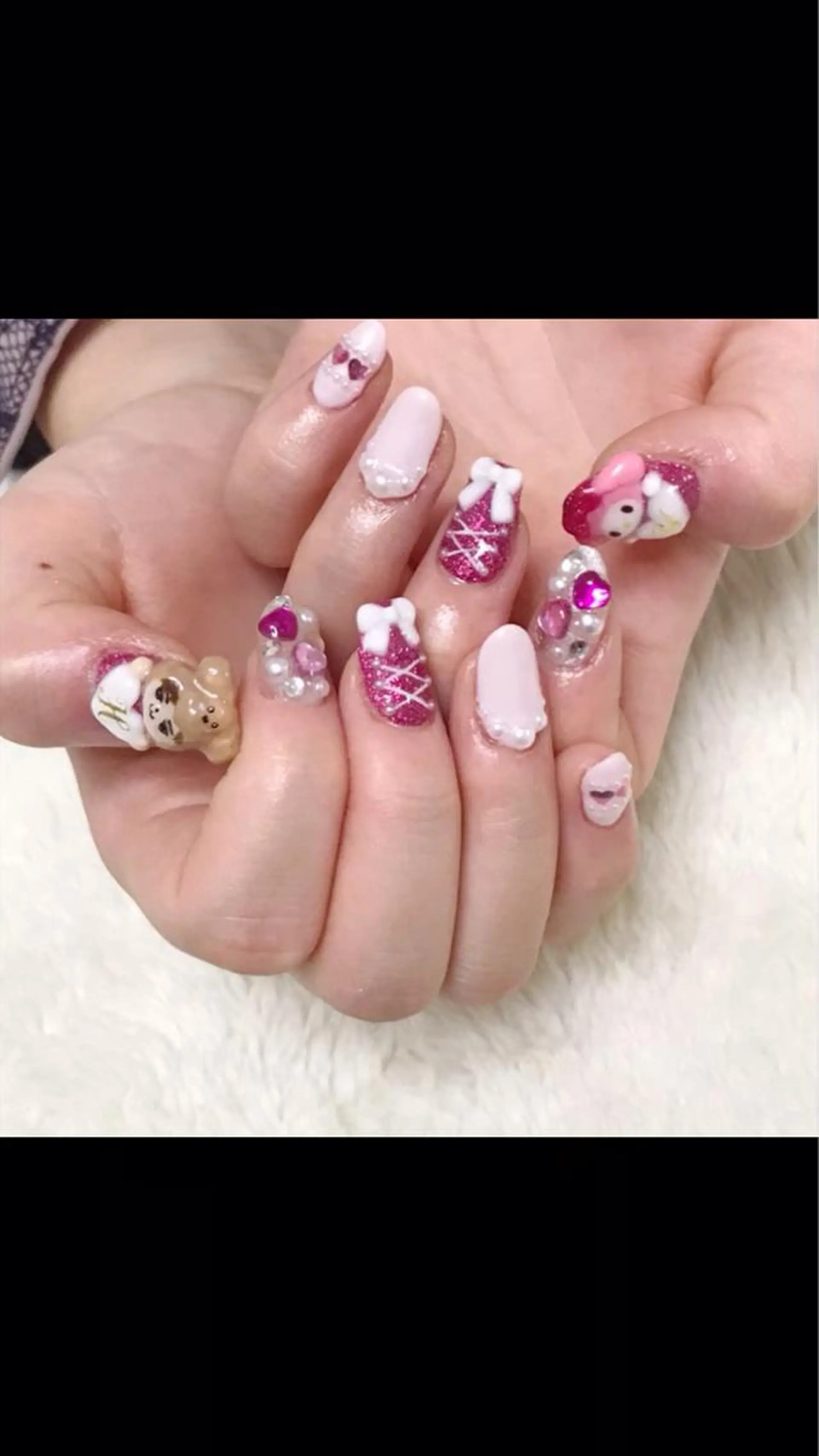 ネイル アートネイル ジェルネイル ハート キラキラネイル ラメ(グリッター) 🩵池袋heart nail🩵のネイルデザイン