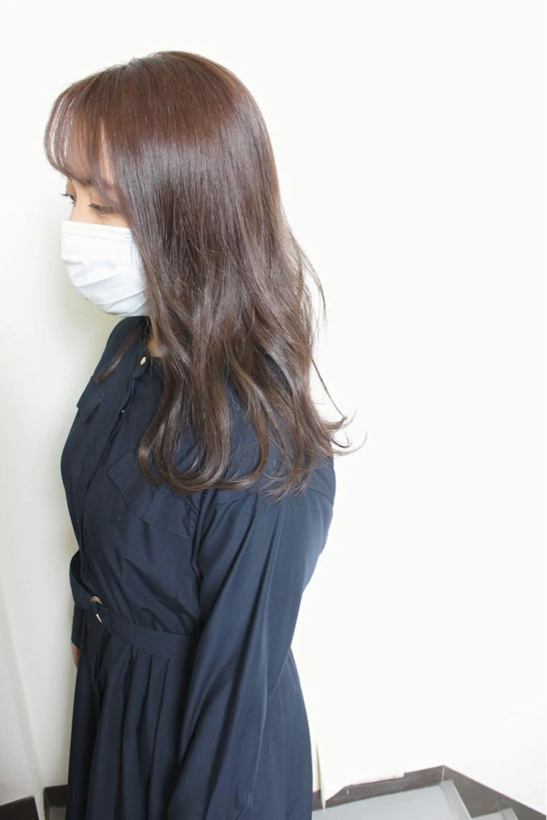 ミディアム カラー グレージュ ラベンダーカラー ラベンダーグレージュ ラベンダーグレー カット ヘアカラー 土居 正季のヘアスタイル