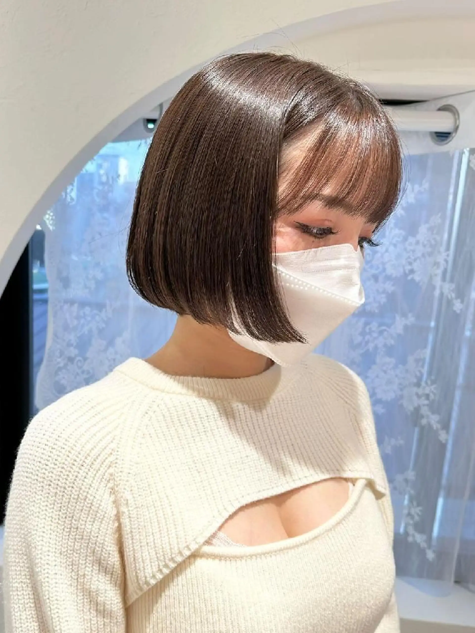 ミディアム カラー ブラウンカラー ORIKA 美容室のヘアスタイル