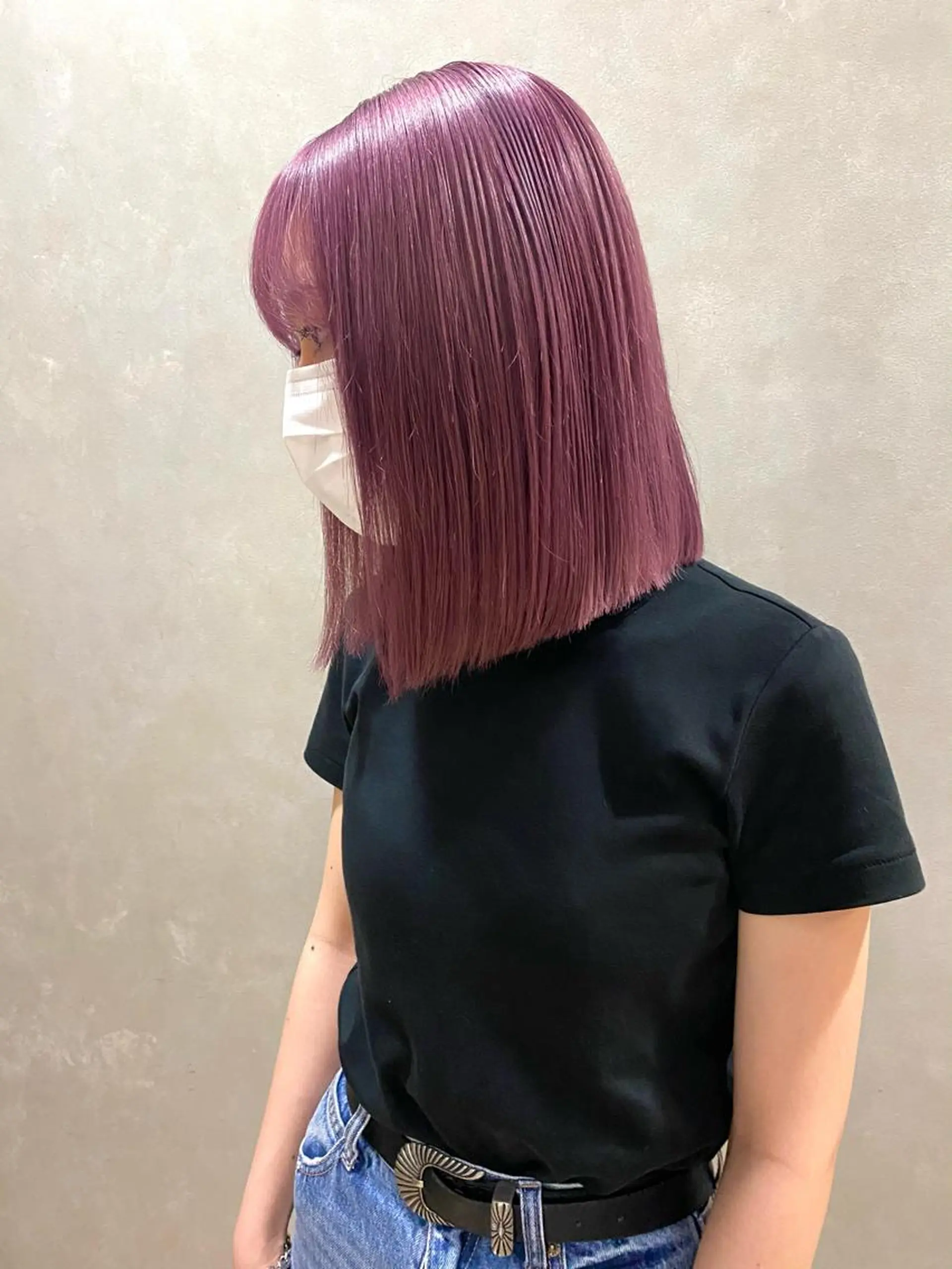 ミディアム カラー ヘアアレンジ ピンクカラー ピンクパープル パープルカラー ヘアカラー トリートメント lani ブリーチ /ダブルカラーのヘアスタイル