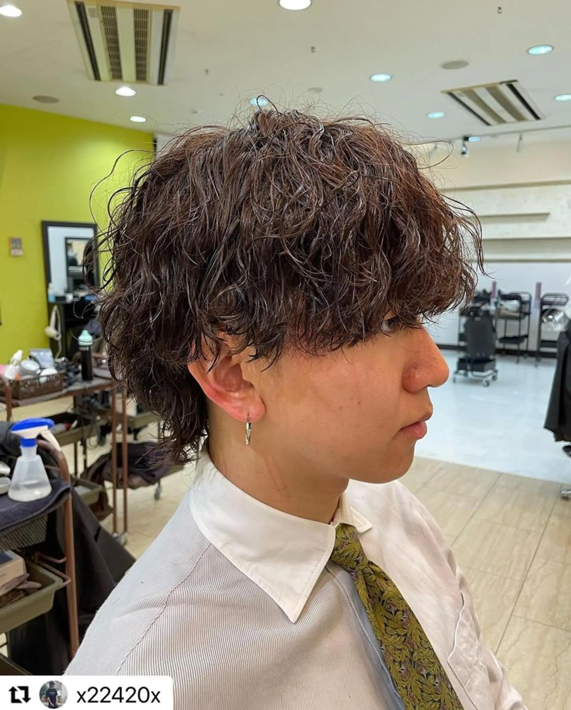 ミディアム カラー メンズ ミディアムパーマ メンズパーマ 🩷Eny terrace🩷のヘアスタイル