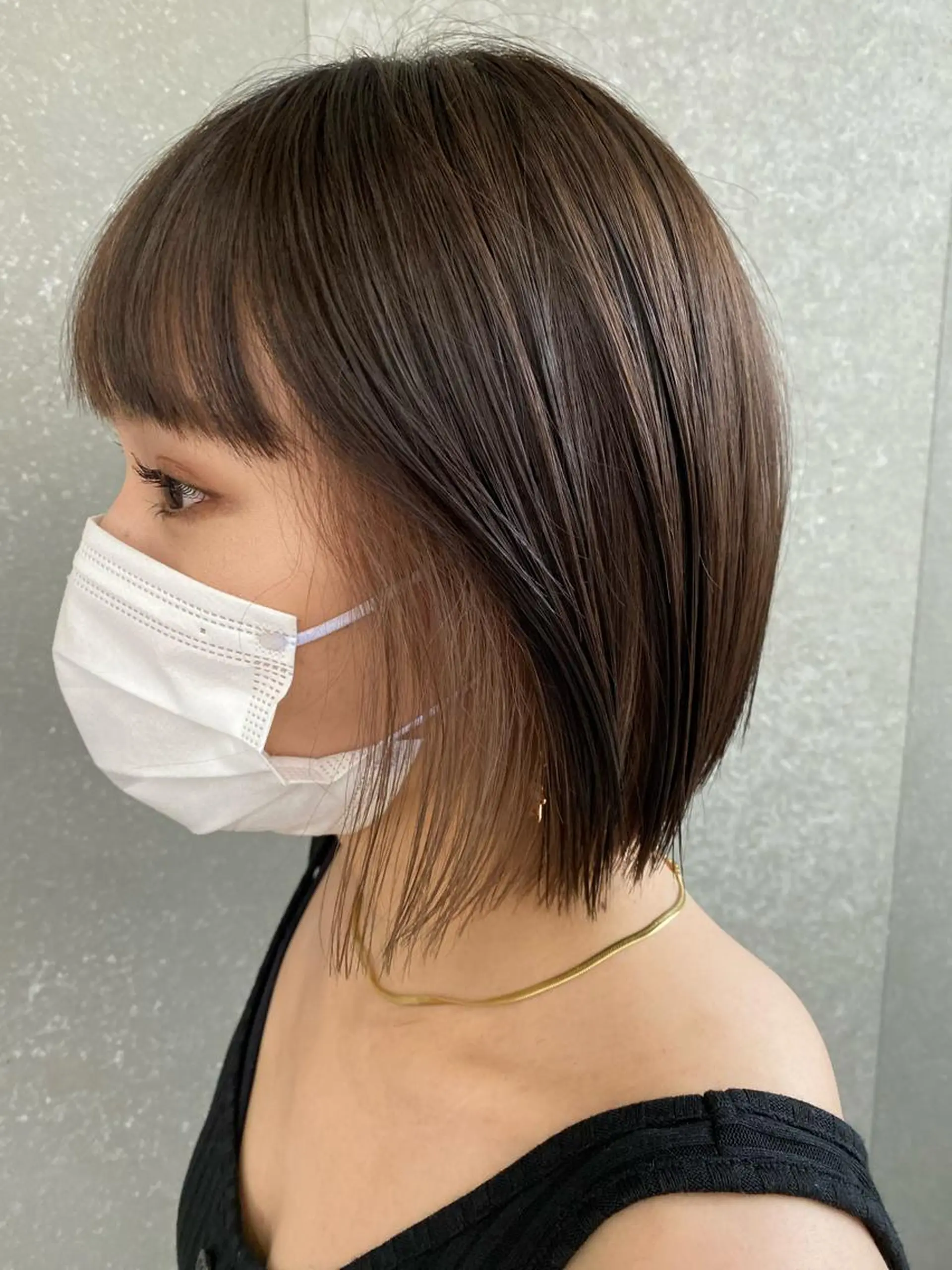 ミディアム カラー イヤリングカラー 渋谷/ボブ×髪質改善 輝来のヘアスタイル