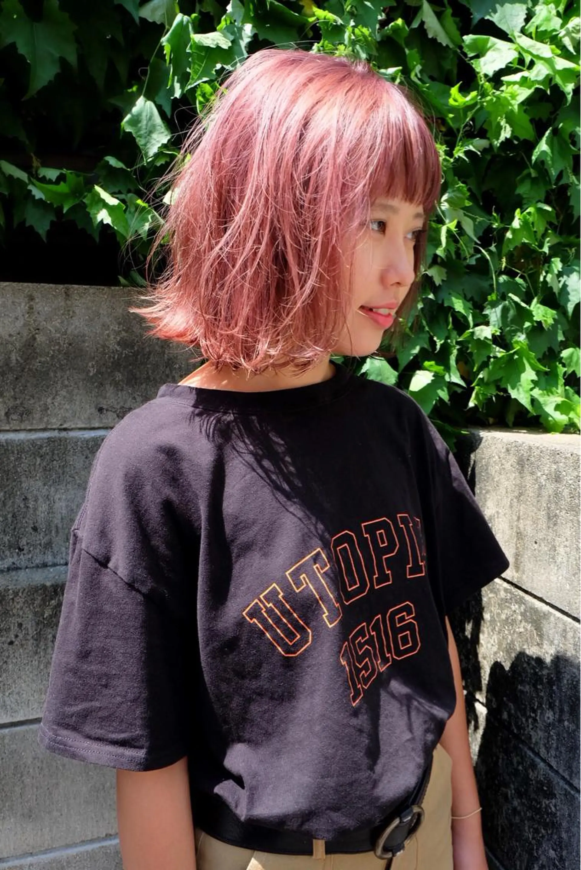 ミディアム カラー ブリーチ ケアブリーチ ピンクカラー Pia ツボイ ケイタのヘアスタイル