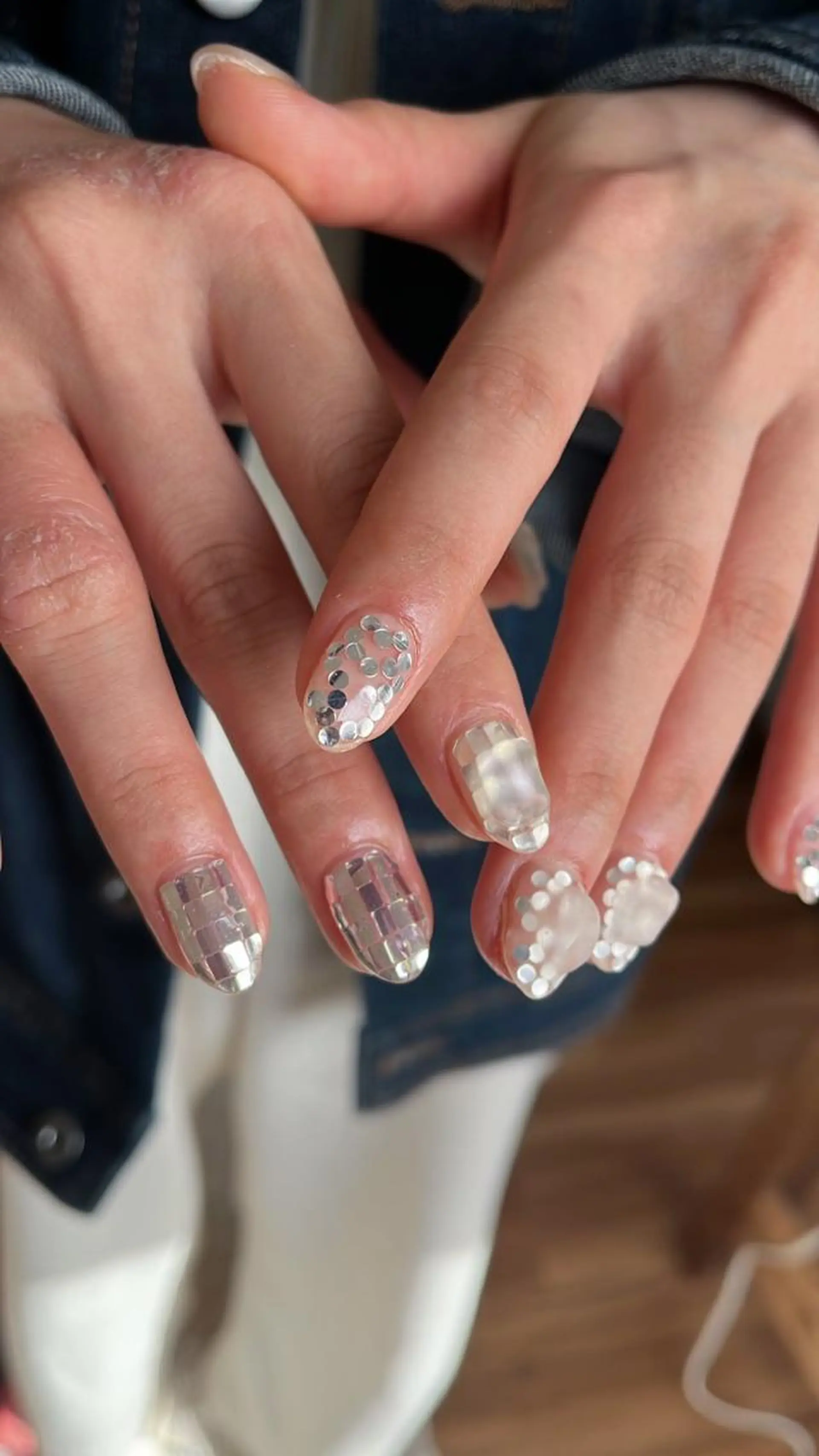 ネイル キラキラネイル マットネイル ハンドネイル 梶山 美月のネイルデザイン