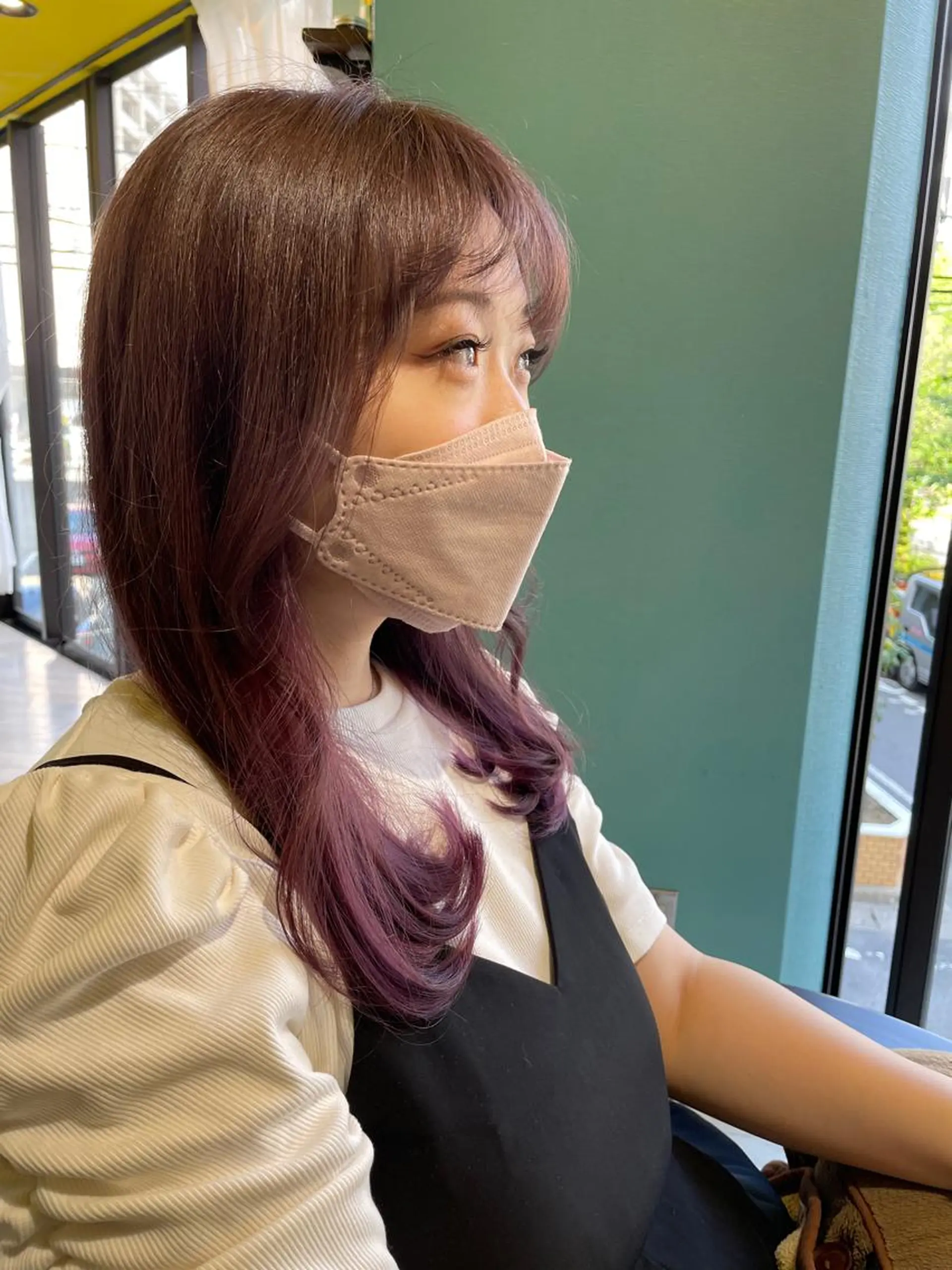 ロング カラー ダブルカラー グラデーションカラー ラベンダーカラー 末石 智のヘアスタイル