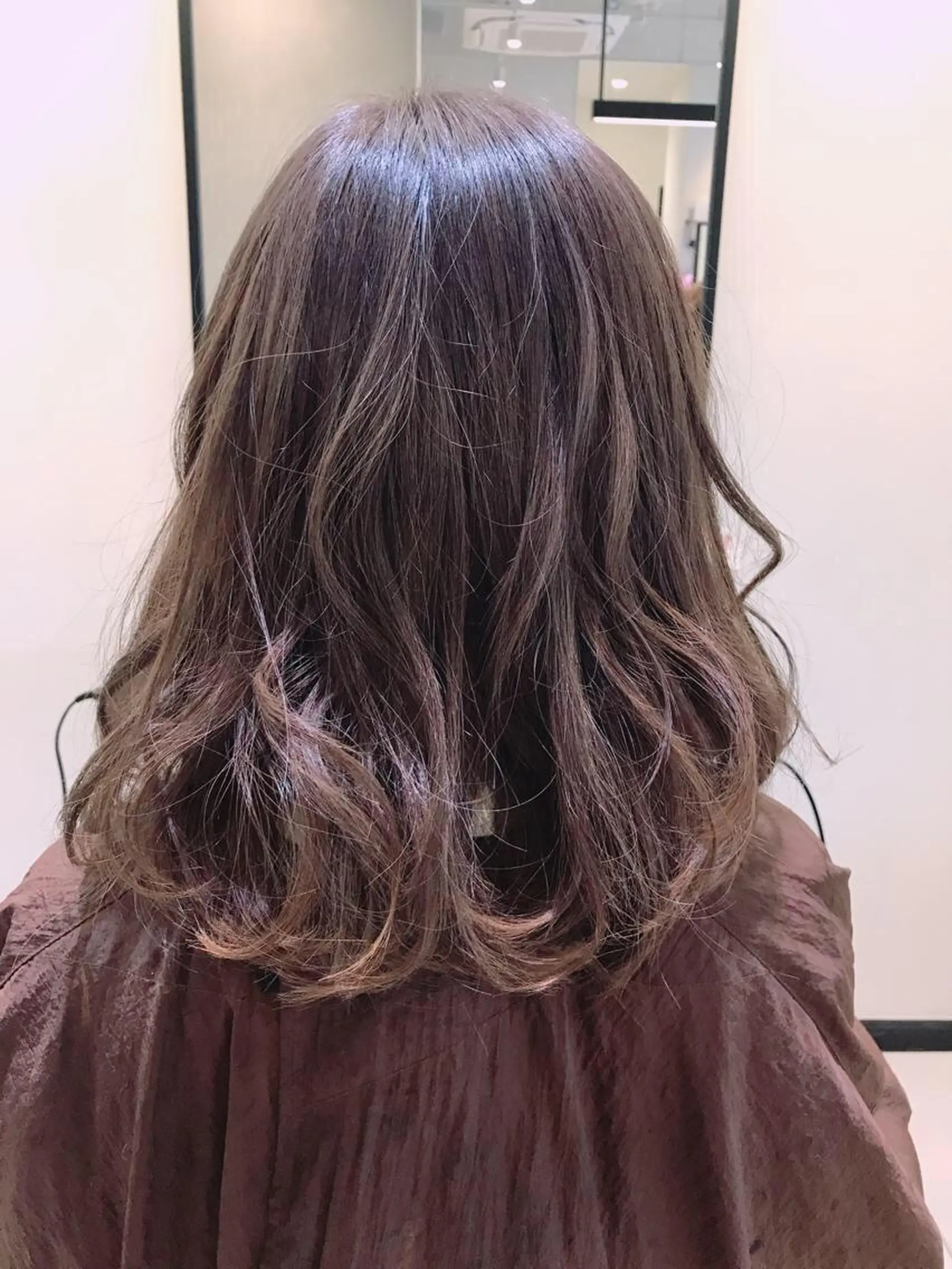 ミディアム カラー グレージュ ボブ Renatus店長 金子裕美のヘアスタイル