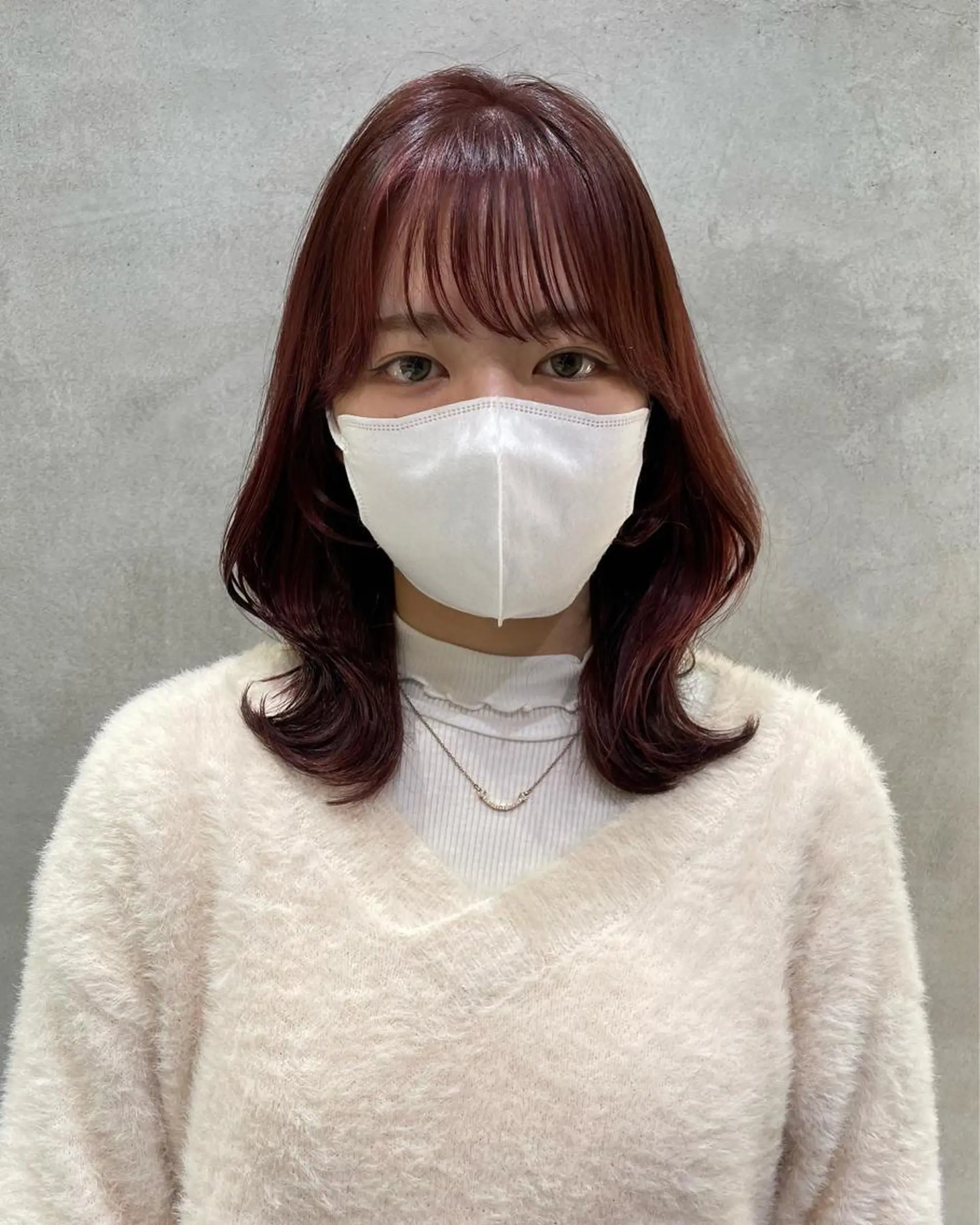 ミディアム 韓国風ヘア カット ヘアカラー トリートメント 本田 奈穂美のヘアスタイル