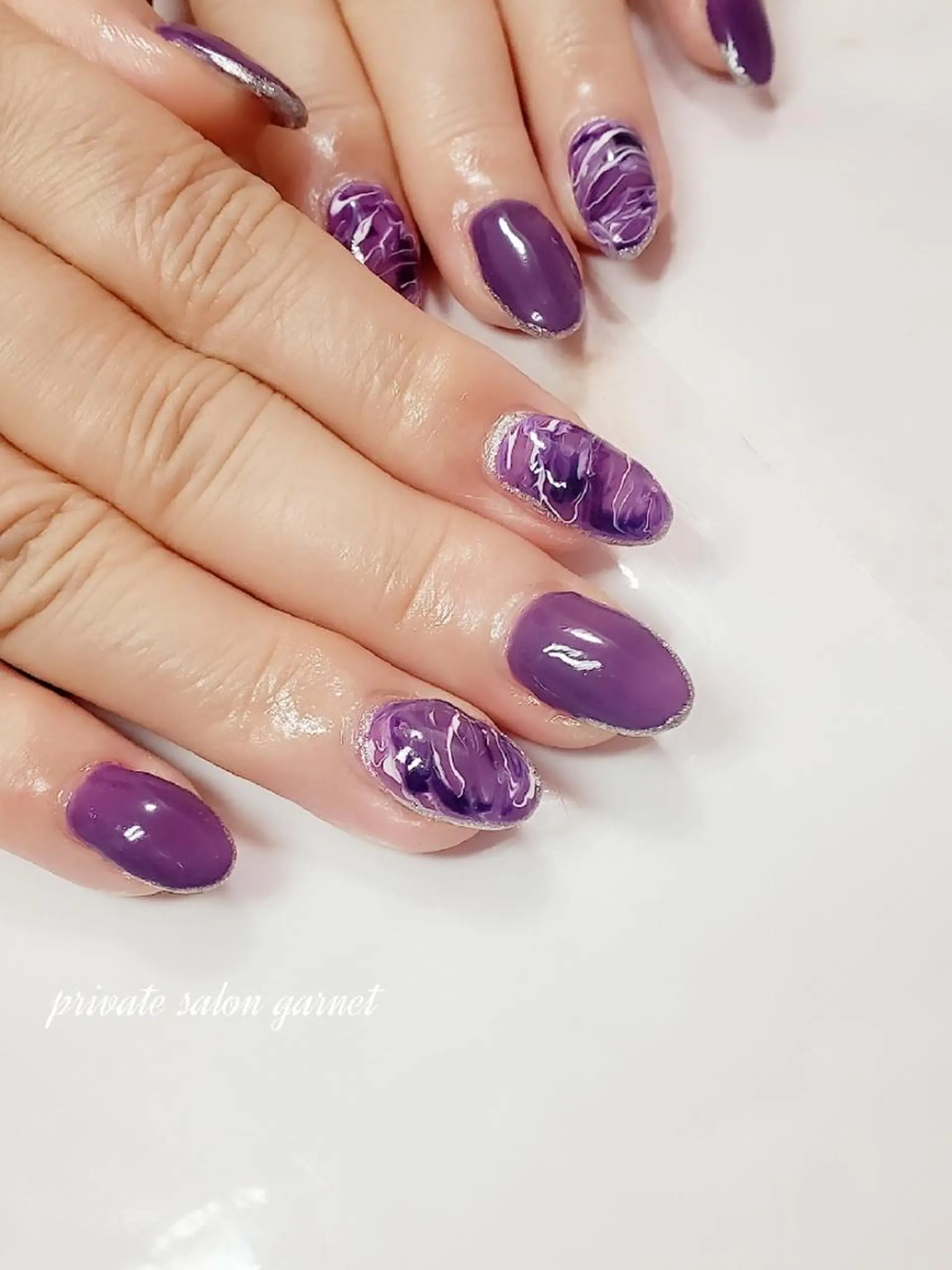 ネイル 大理石ネイル(マーブル) Garnet nailのネイルデザイン