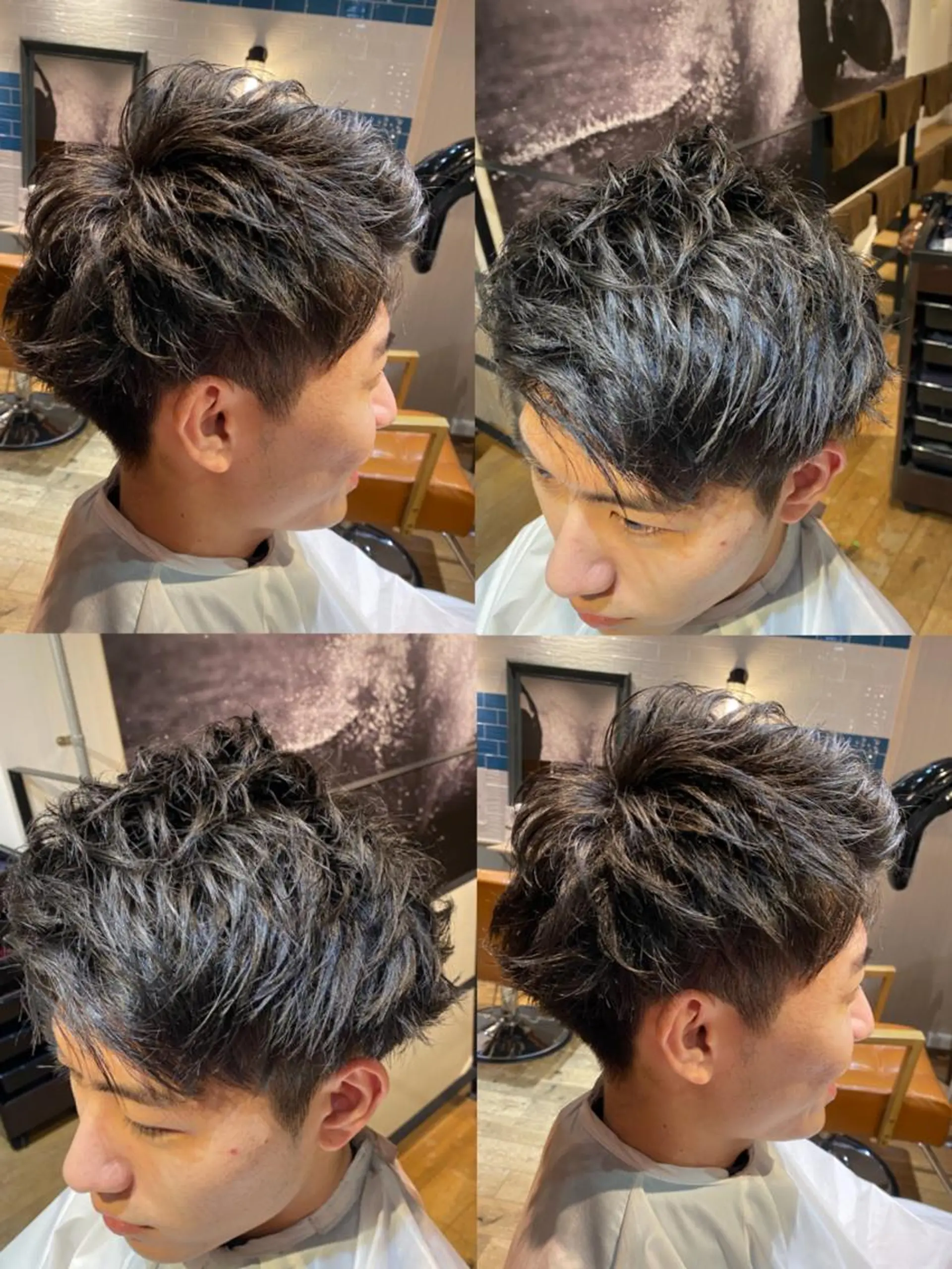 ショート カラー パーマ ヘアアレンジ メンズ 🍎パーマ/艶髪 カラー 渡辺一翔のヘアスタイル