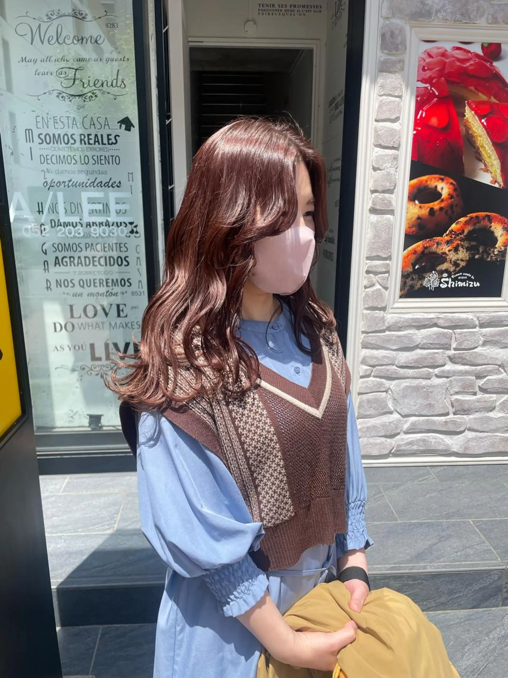 ロング カラー ブラウンカラー ハイライトカラー ピンクカラー ピンクブラウン ハイライト ヘアカラー 久保田 千尋のヘアスタイル