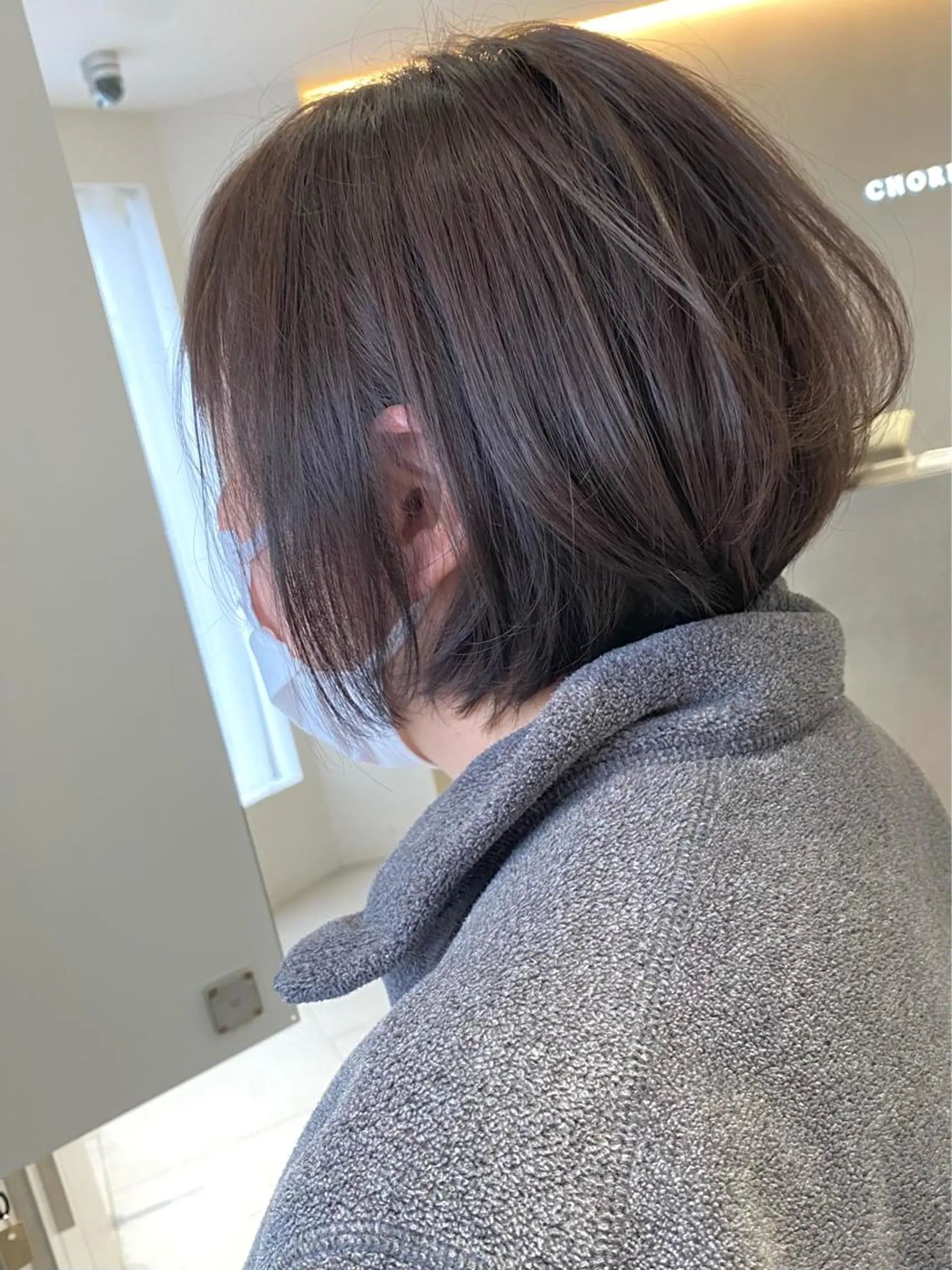 ミディアム カラー ショートボブ ブリーチ 透明感カラー ハイライトカラー ボブ カット ヘアカラー トリートメント 谷合 貴志のヘアスタイル