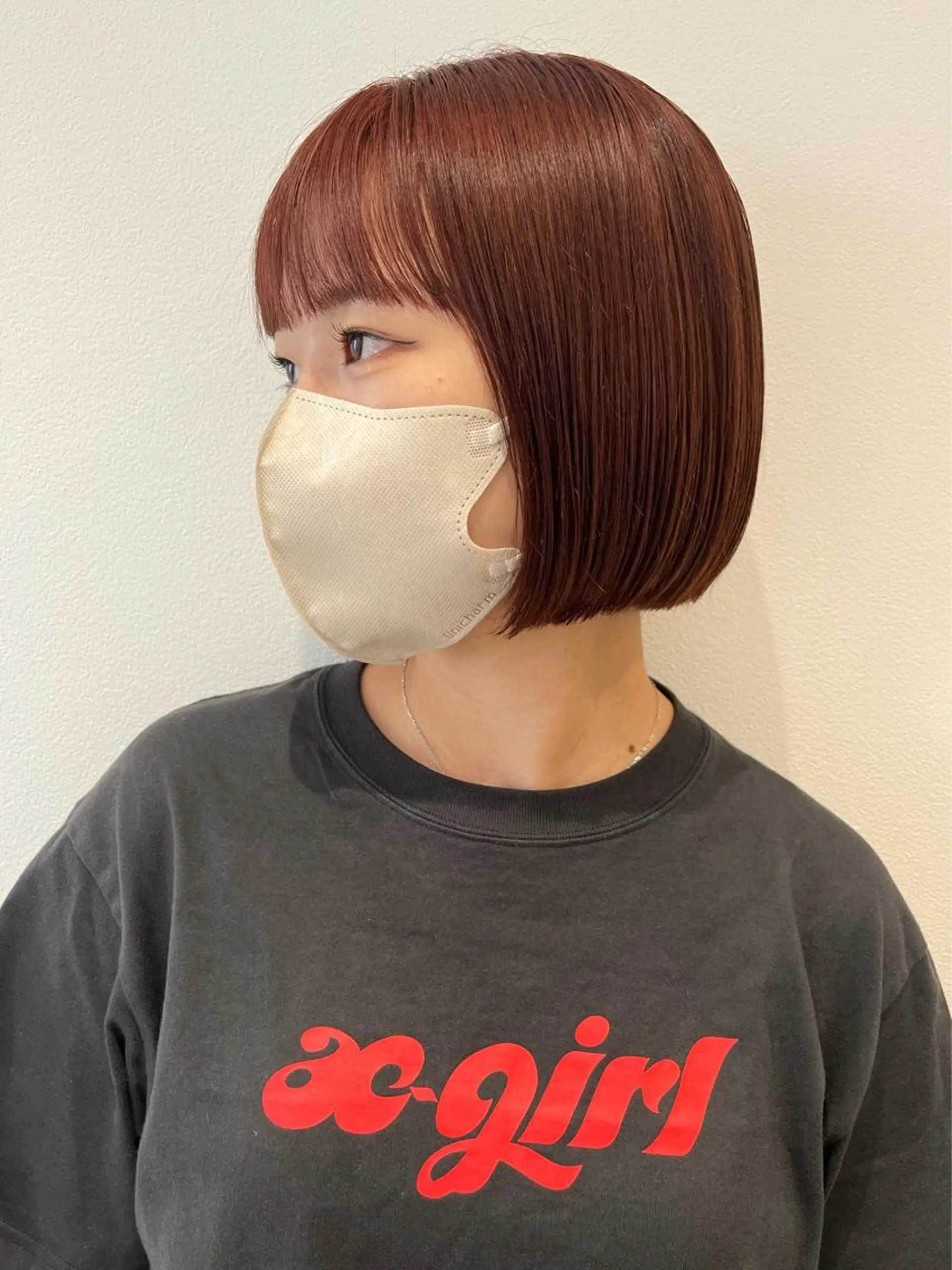 ショート カラー ブリーチ オレンジ オレンジピンク ピンクカラー ボブ カット ヘアカラー トリートメント SOYON 🤍CHIZU🤍.のヘアスタイル