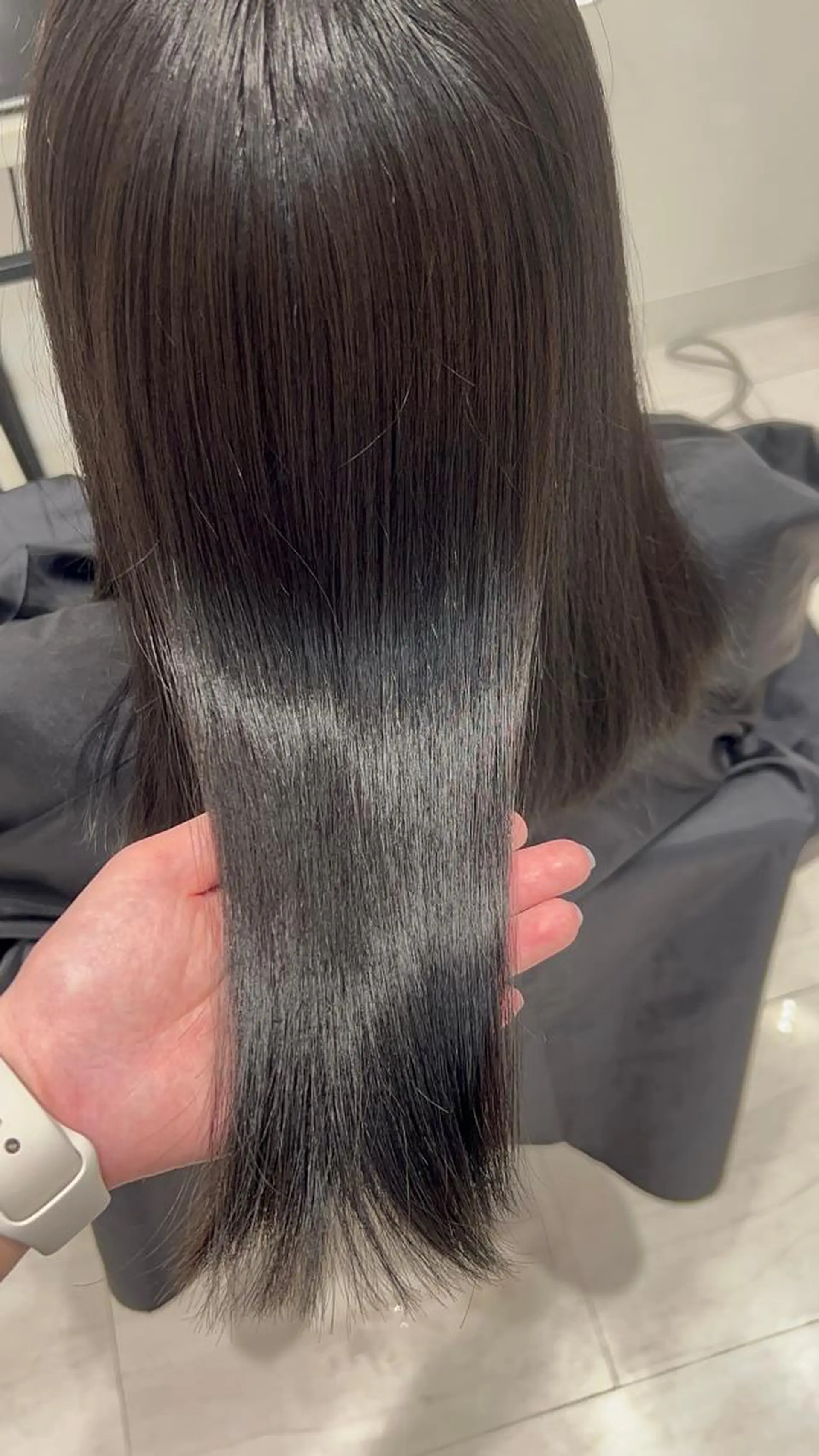 ミディアム カラー 黒髪 ブルーカラー ブルーブラック 透明感カラー 表参道/ブリーチ/ みずは🎀のヘアスタイル