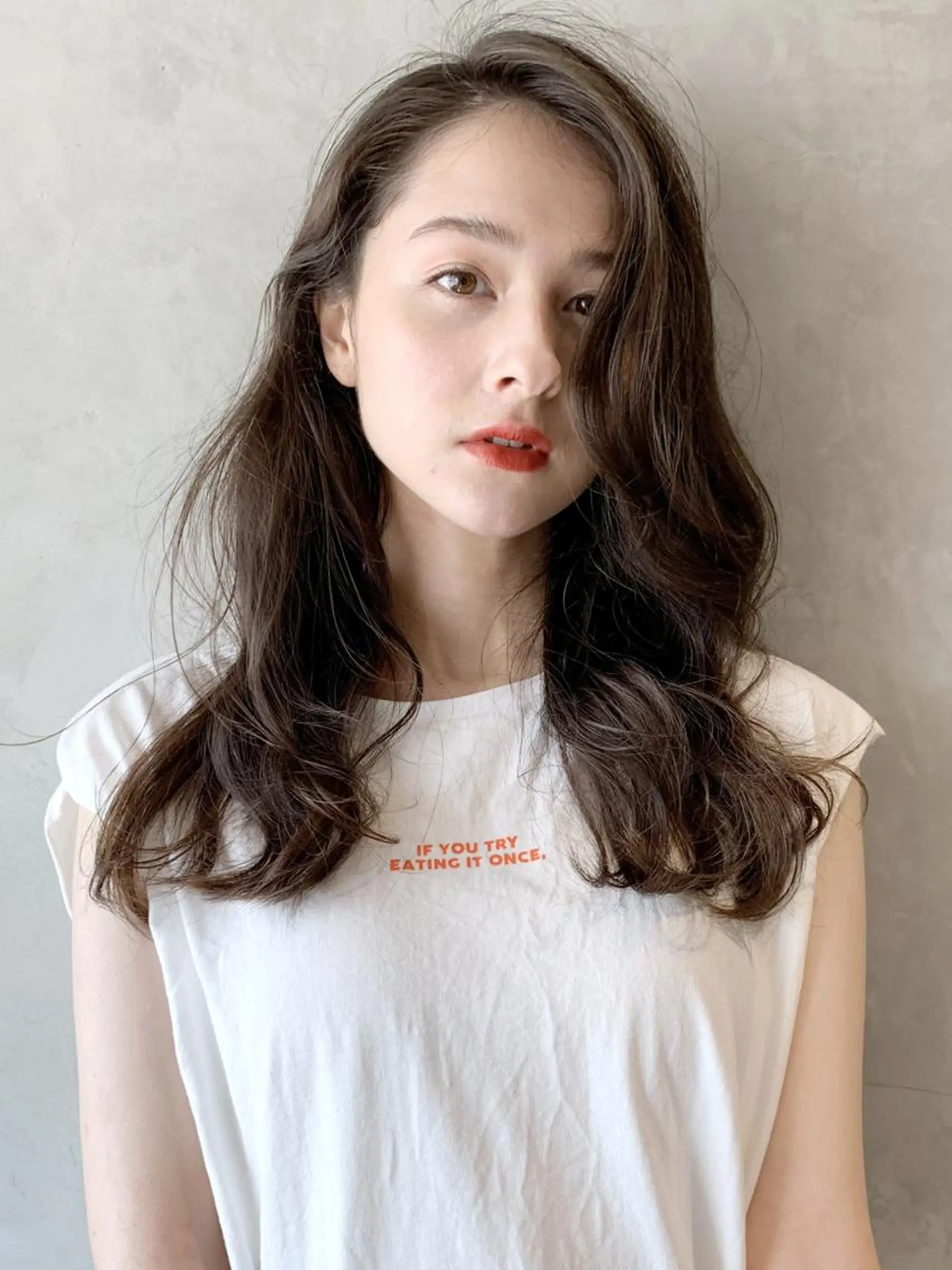 セミロング カラー パーマ ヘアアレンジ ITbyALBUM 中野店のヘアスタイル