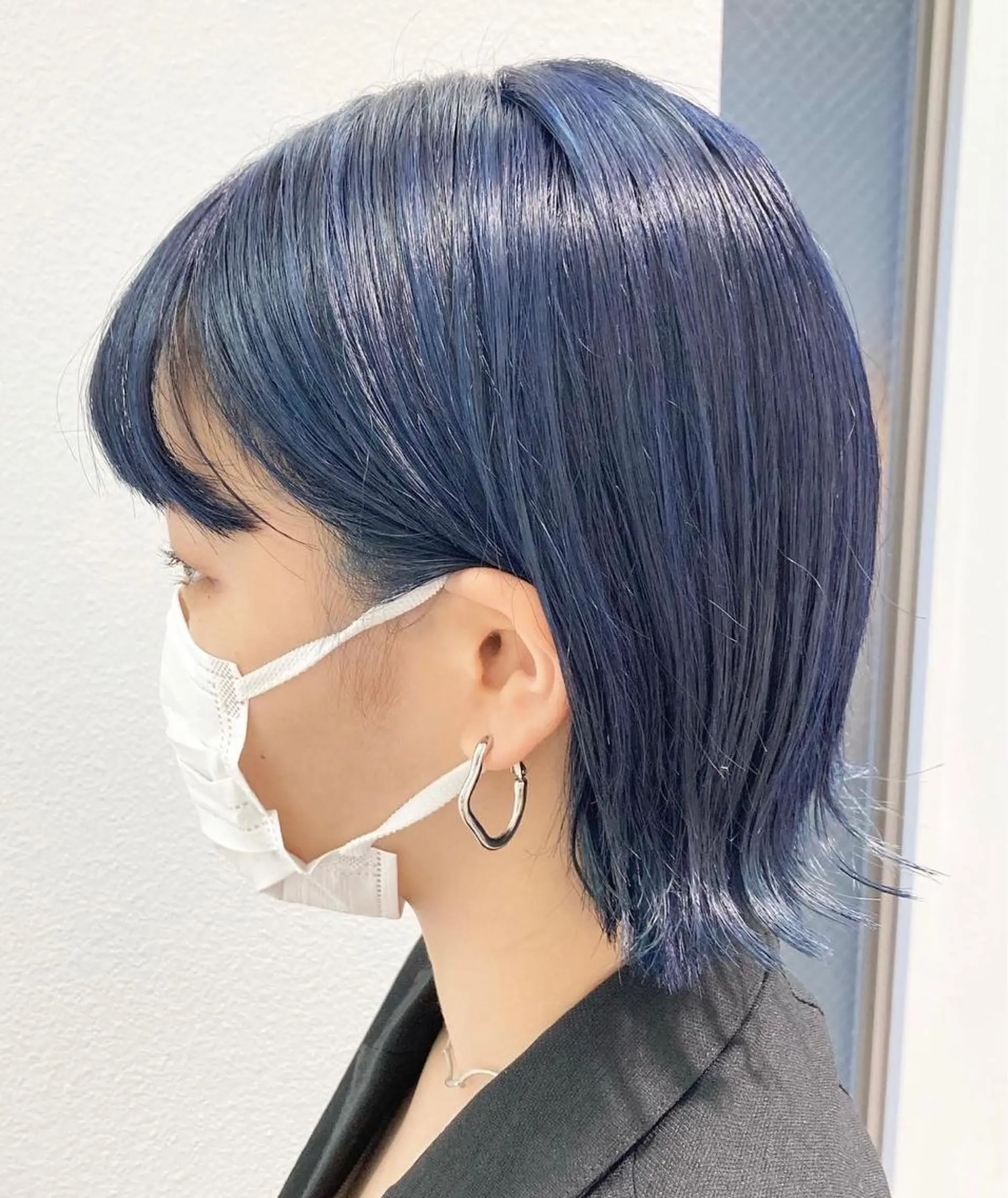 ショート カラー キッズ ブルーカラー ボブ 外ハネヘア カット ヘアカラー トリートメント スキバサミを使わない カット🌼唯🌼のヘアスタイル