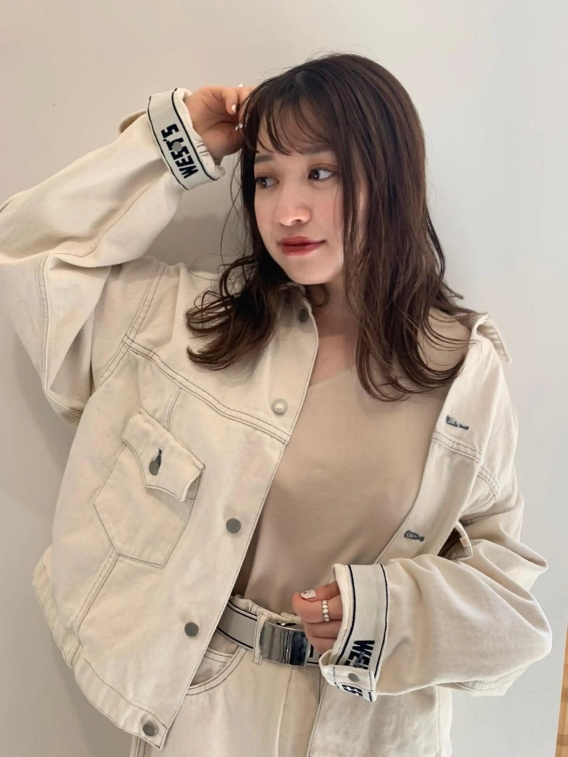 ミディアム パーマ カラー ミディアムパーマ ダブルカラー グラデーションカラー ハイライトカラー イルミナカラー CEINE PATHのヘアスタイル