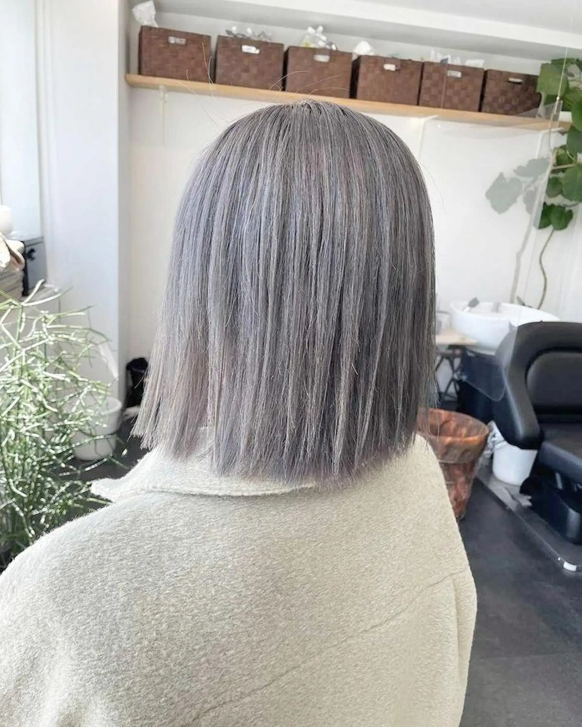 ミディアム カラー グレージュ ラベンダーカラー ラベンダーグレージュ ラベンダーグレー RU RIのヘアスタイル