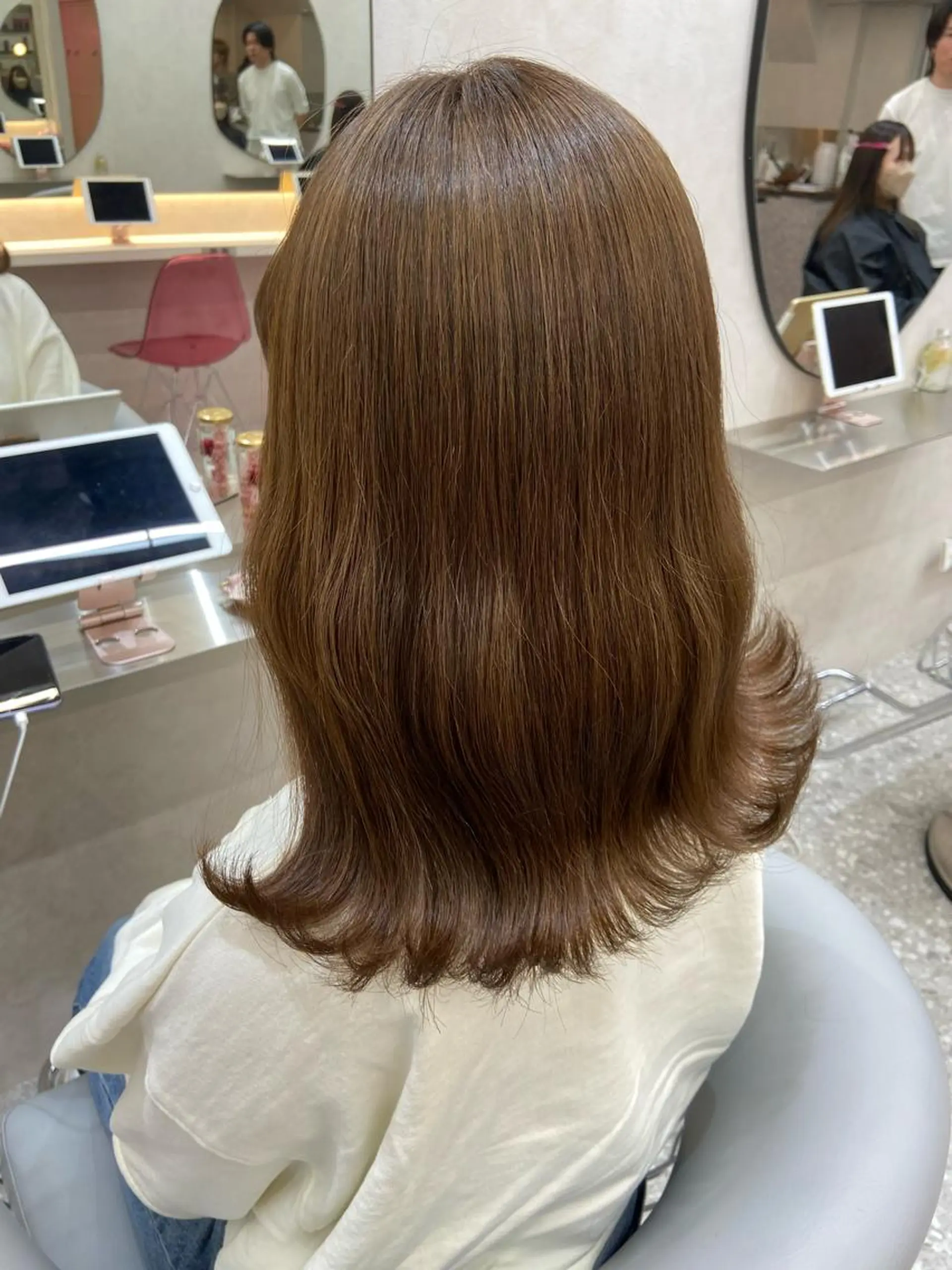 ミディアム カラー シールエクステ ブリーチ ブラウンカラー ケアカラー ダブルカラー カット ヘアカラー トリートメント 新宿/韓国ヘア 中明度カラー/かやのヘアスタイル