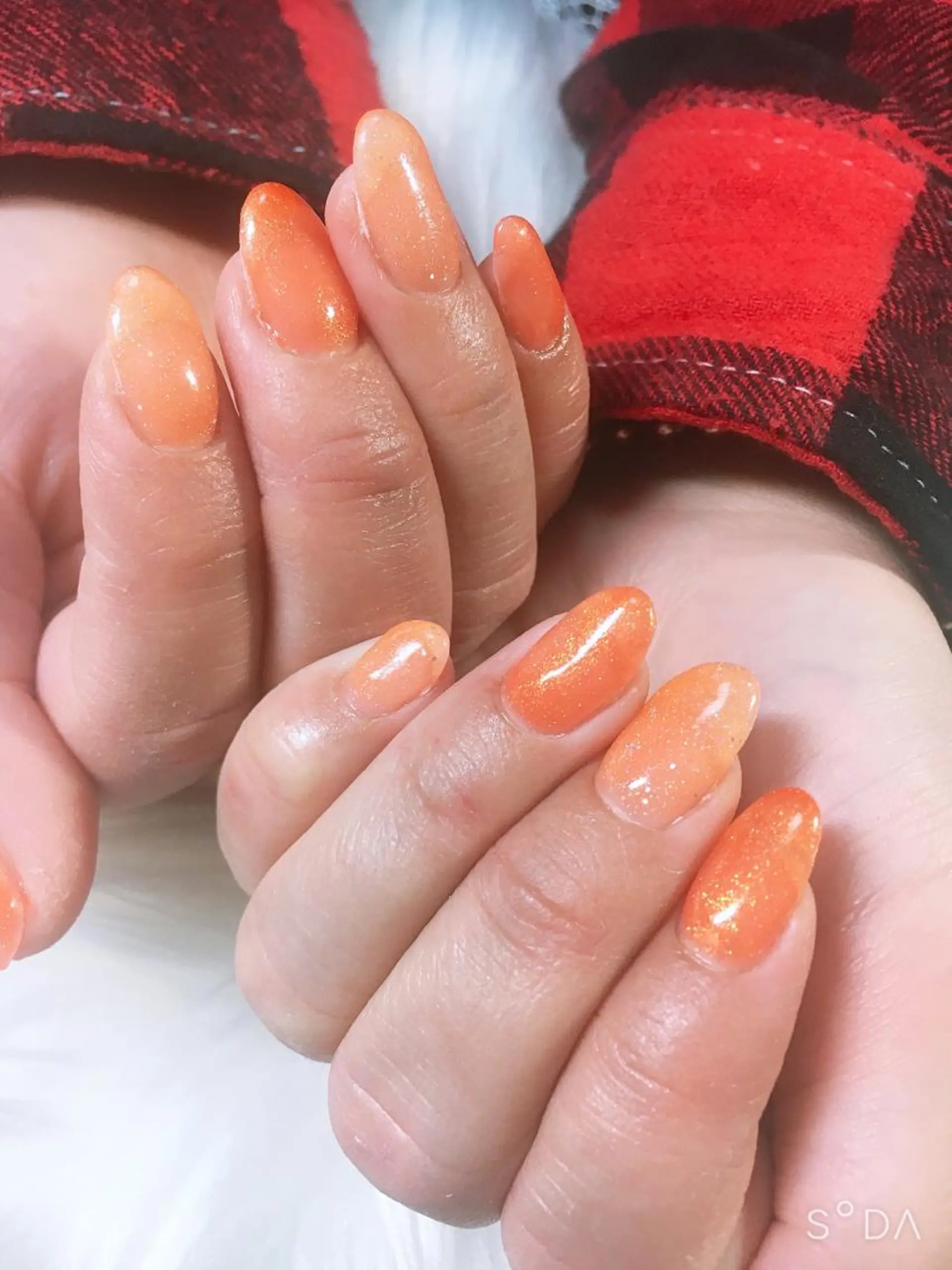 ネイル オレンジ ハンドネイル フットネイル miwa ミワのネイルデザイン