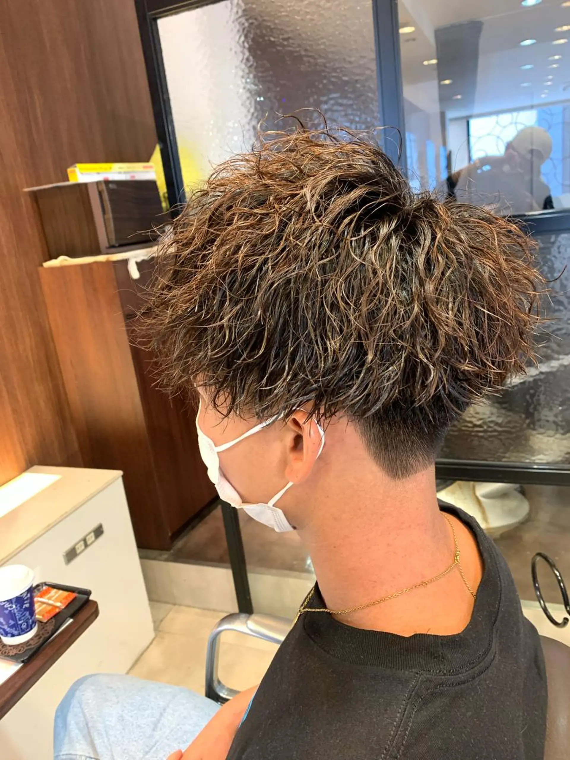 ミディアム メンズパーマ/難波/ 心斎橋　室園亮佑のヘアスタイル