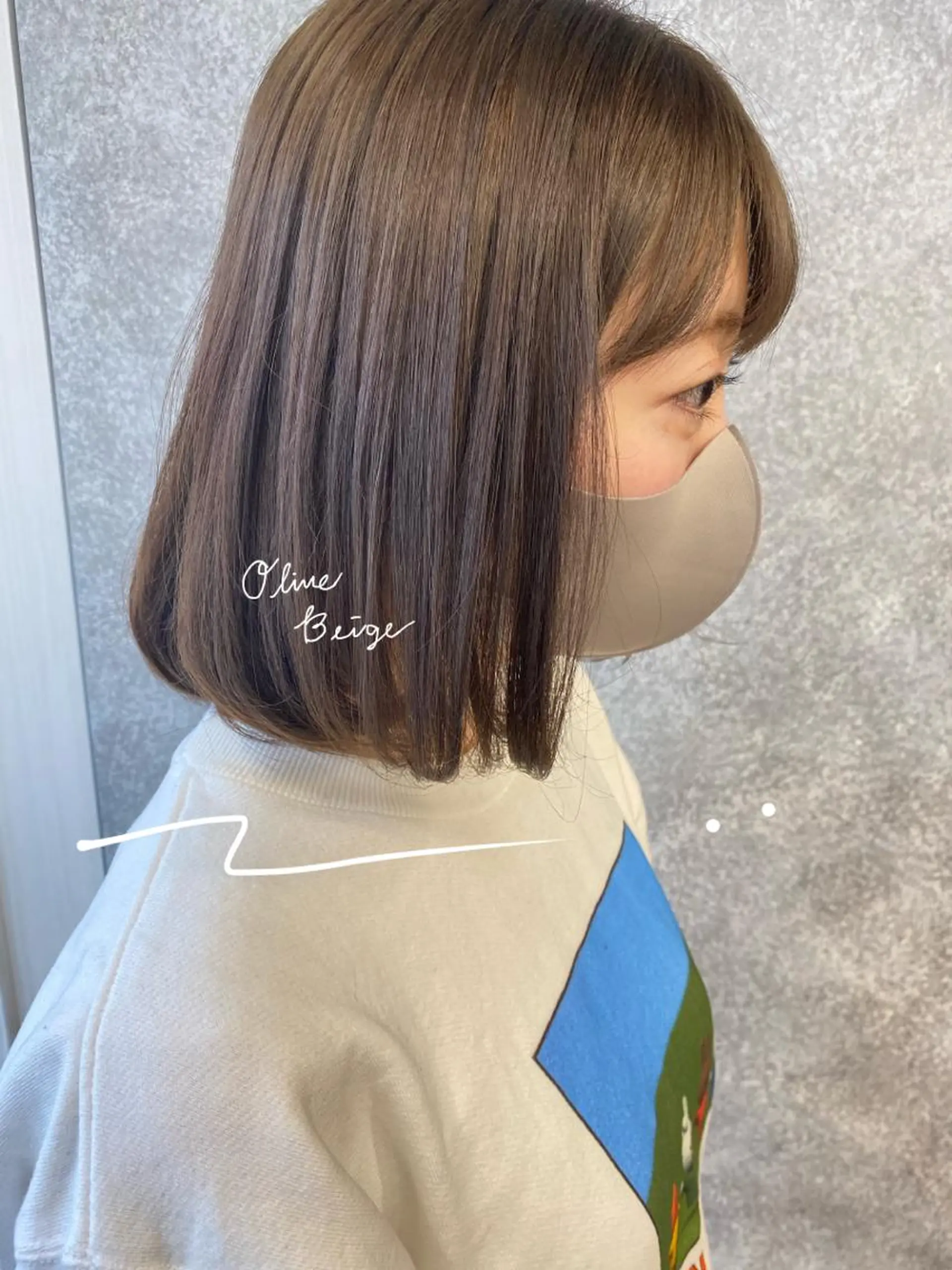 ミディアム カラー ベージュカラー ブリーチ ブリーチなしカラー オリーブベージュ 大人可愛いHair ❤︎Ayakoのヘアスタイル