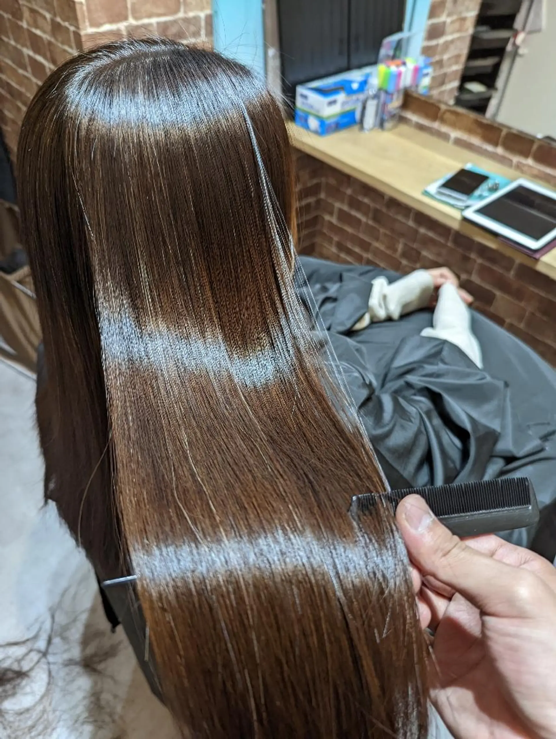 ロング カット 縮毛矯正 トリートメント 美髪矯正 キョウスケのヘアスタイル