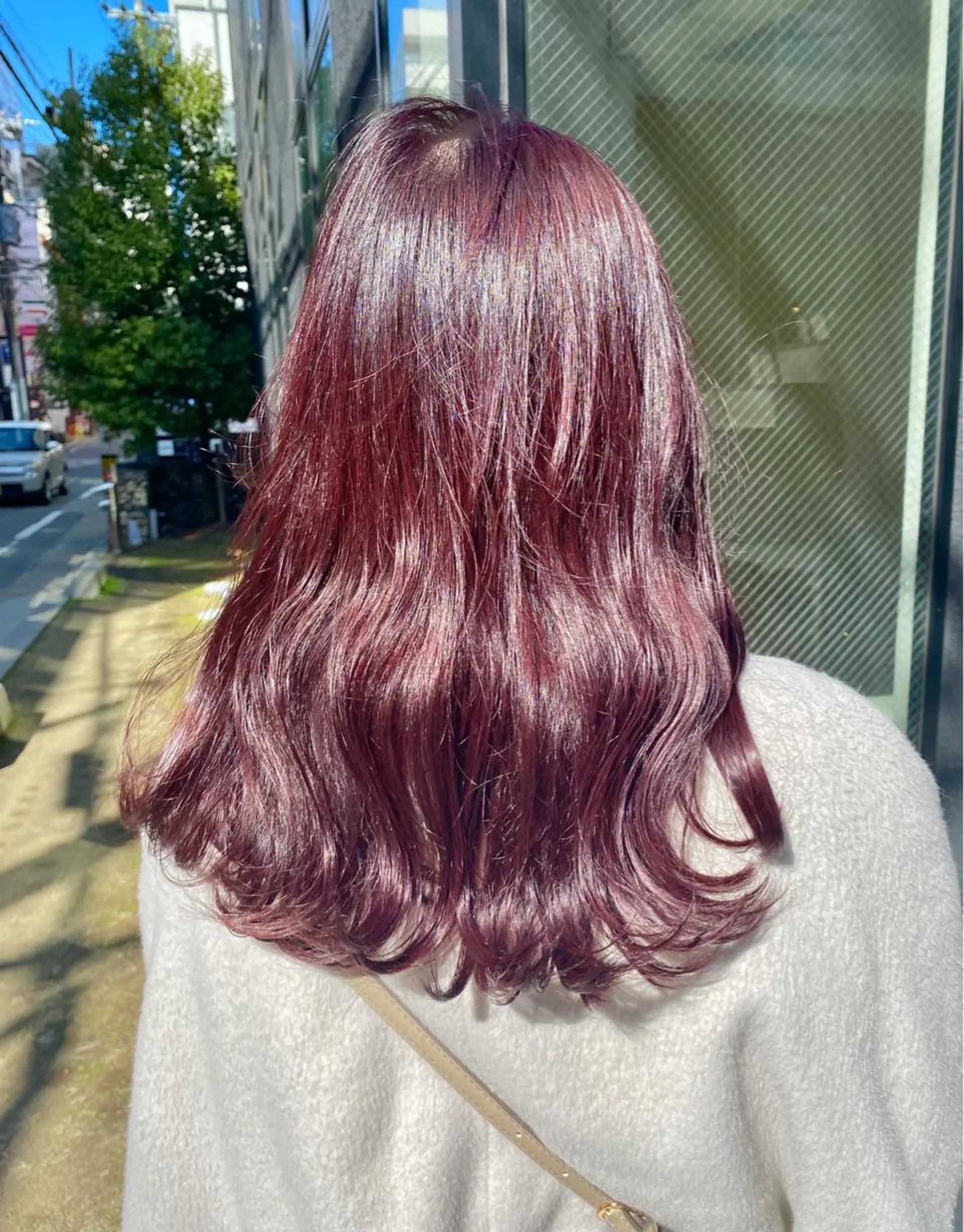 セミロング カラー ブリーチ ラベンダーカラー ブリーチなしカラー ピンクカラー ピンクラベンダー 暖色カラー/天神/ ヘイマサクラのヘアスタイル