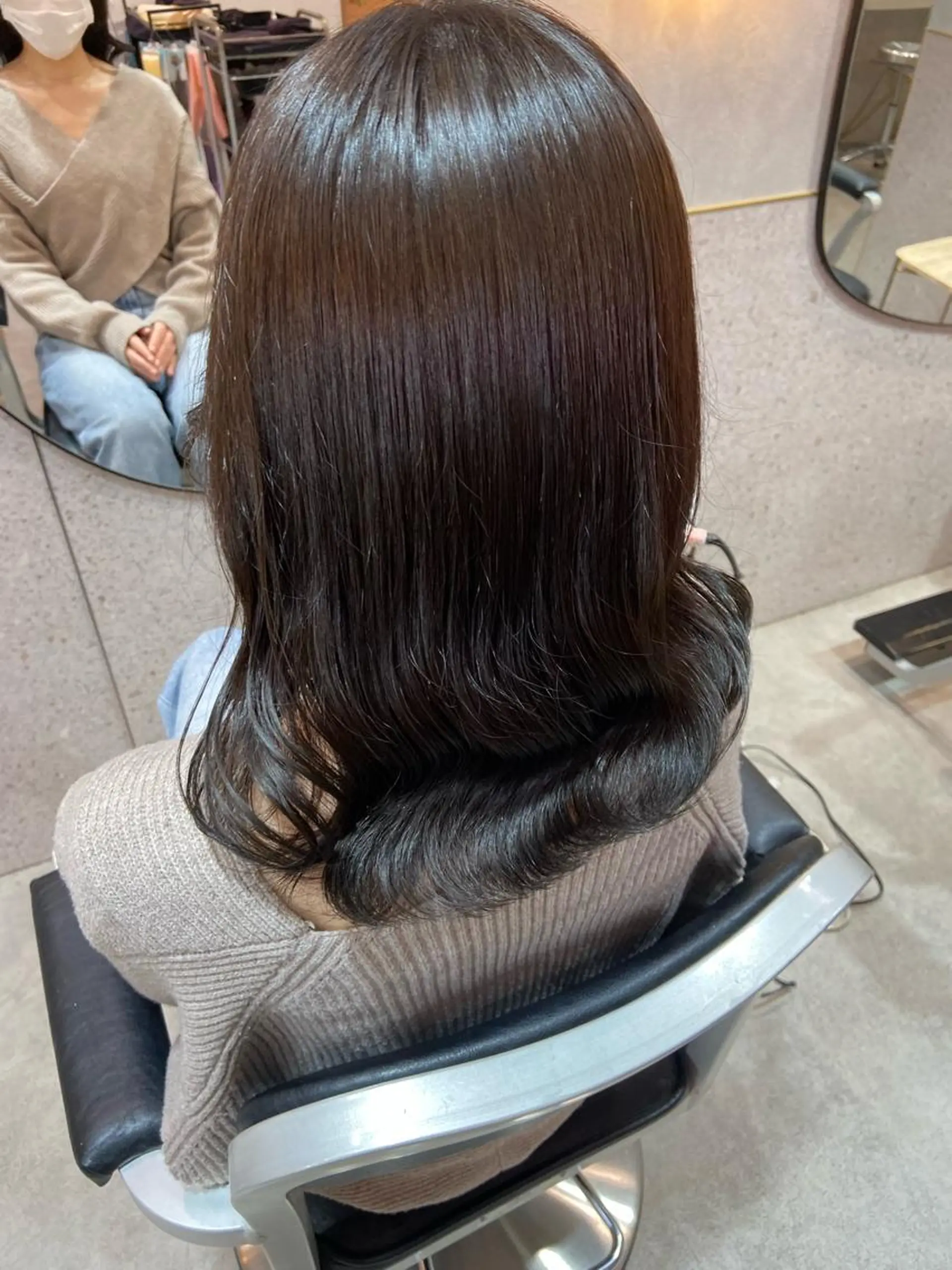 ミディアム くびれヘア 韓国風ヘア 新宿/韓国ヘア 中明度カラー/かやのヘアスタイル